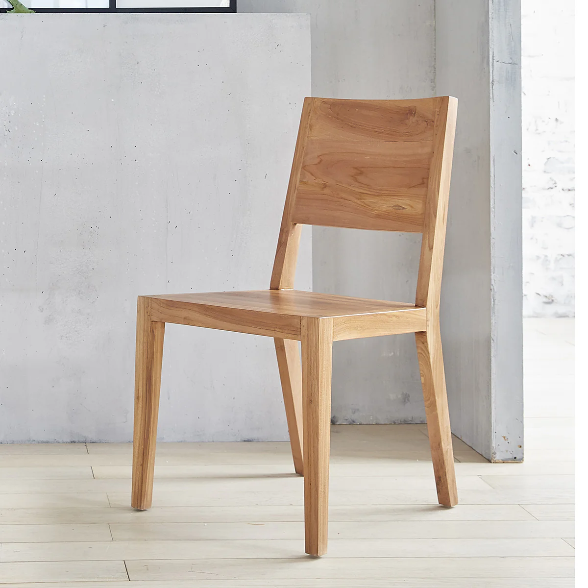 Lot de 2 chaises en teck massif - Image 4