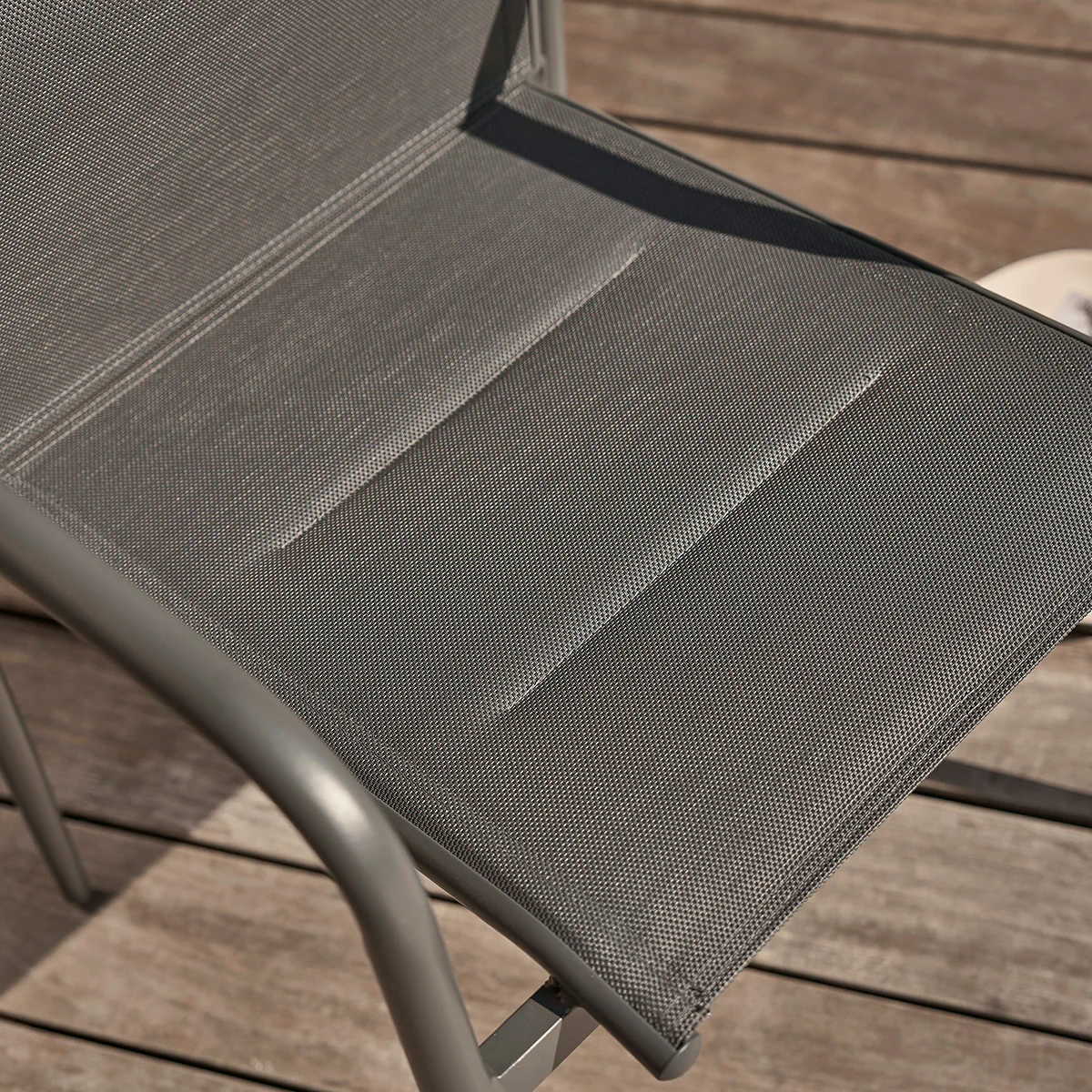 Fauteuil en aluminium et textilène gris (lot de 2) - Image 4