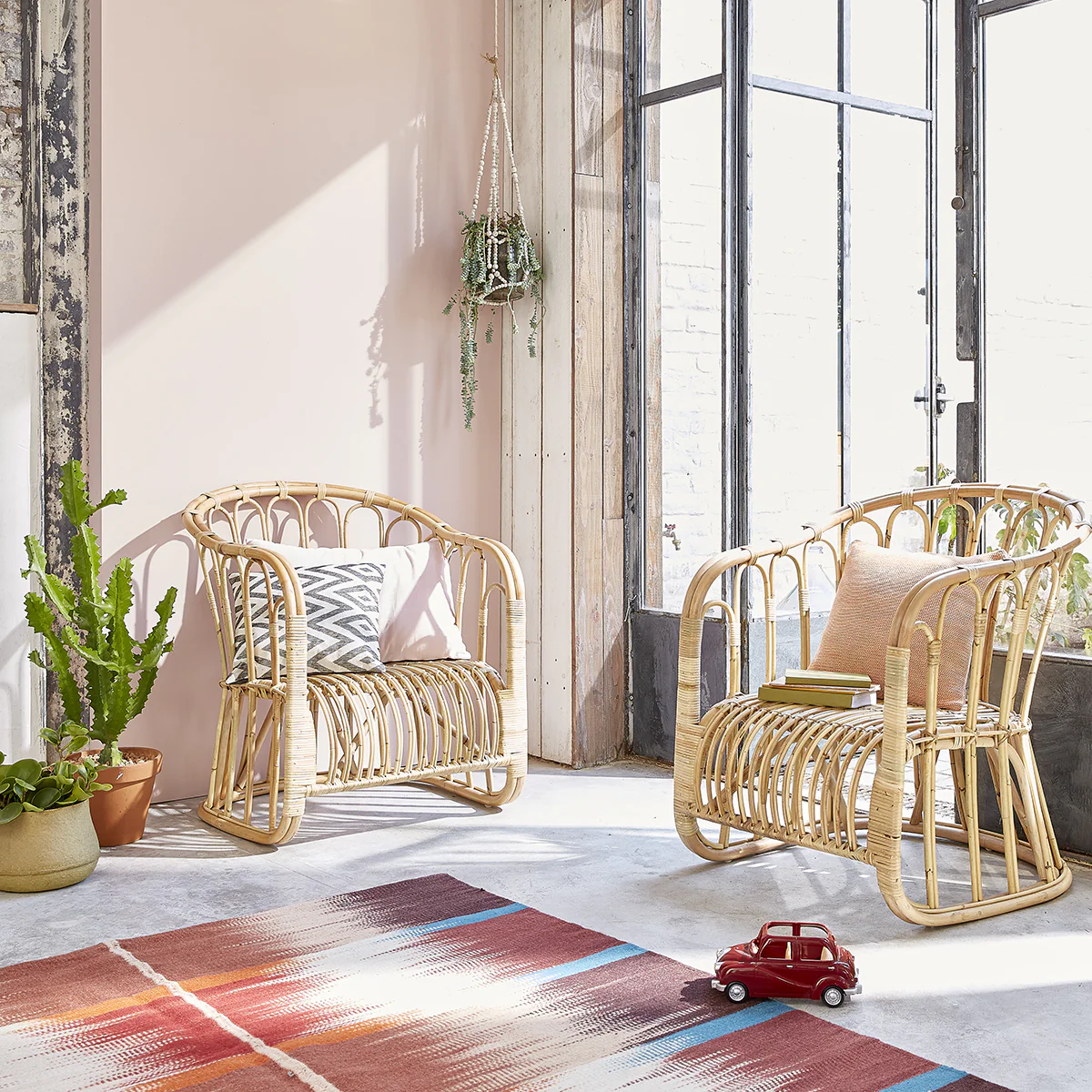 Lot de 2 fauteuils rotin confort