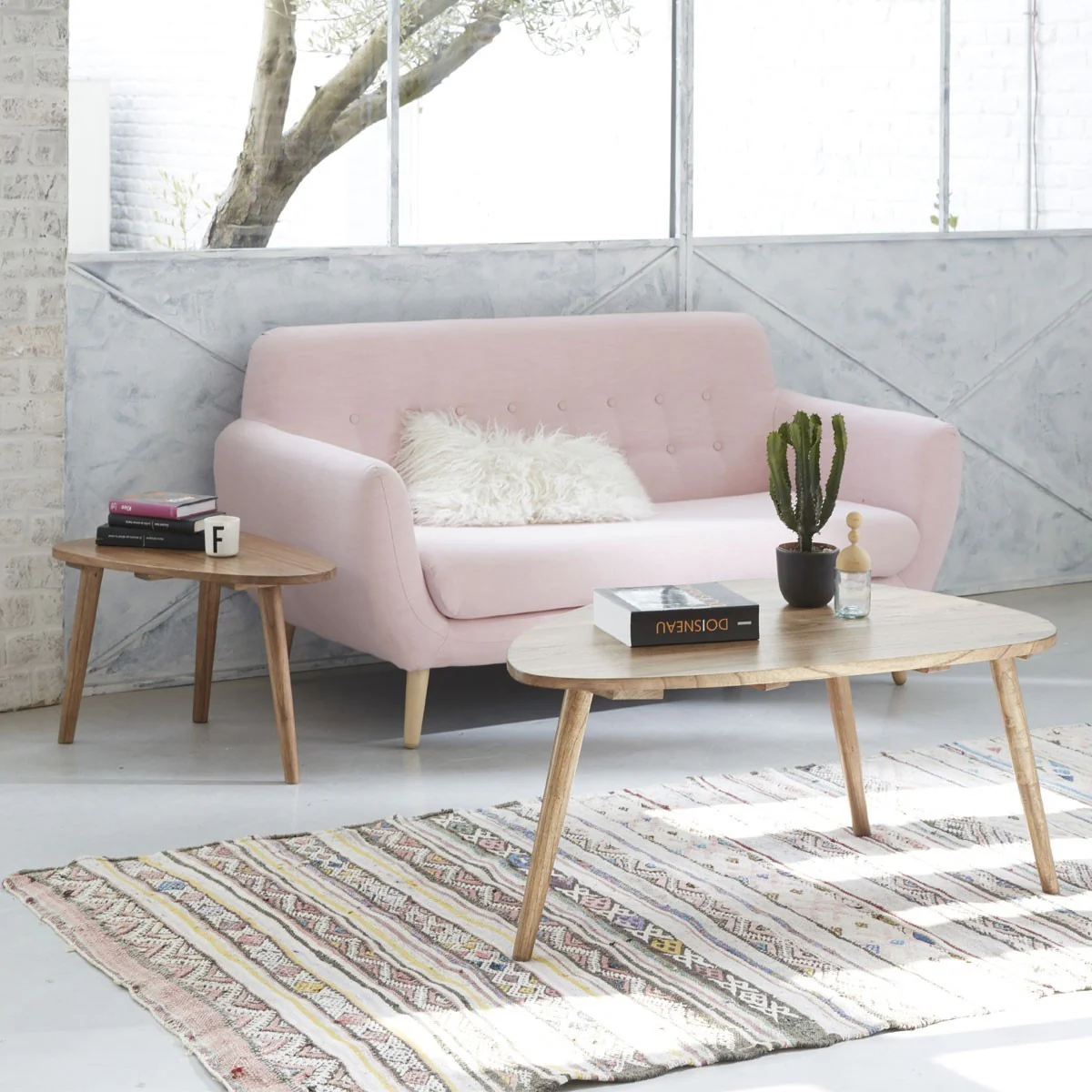 Lot de 2 tables basses en mindi massif - Image 3