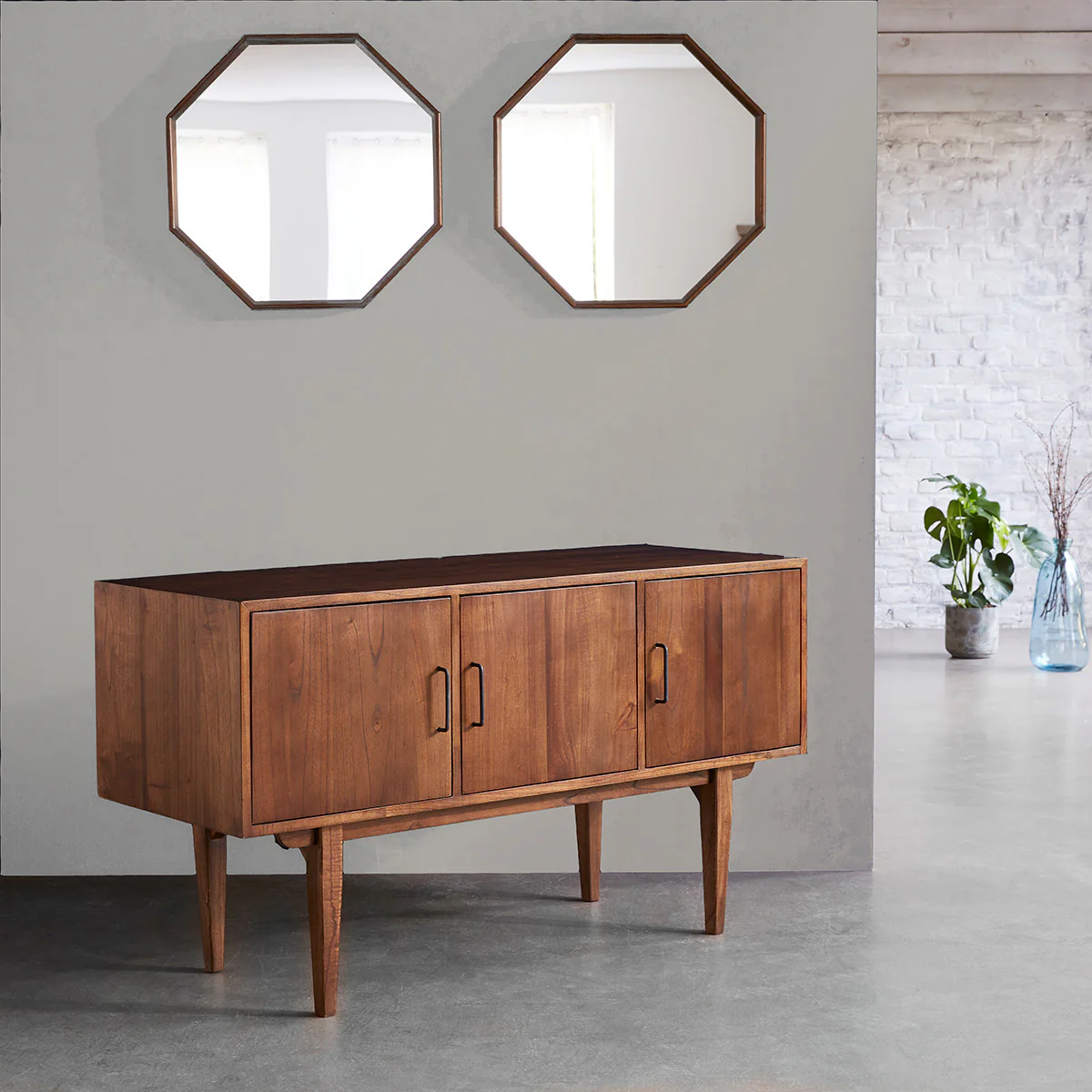 Meuble de salle de bain en mindi massif 135 cm - Image 3
