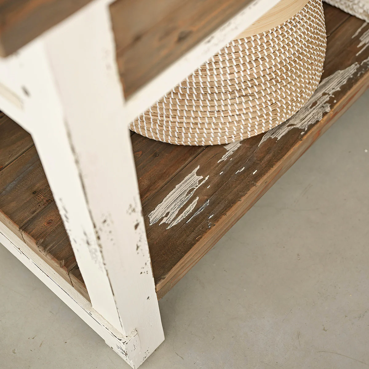 Meuble sous vasque en bois recyclé massif 150 cm - Image 4