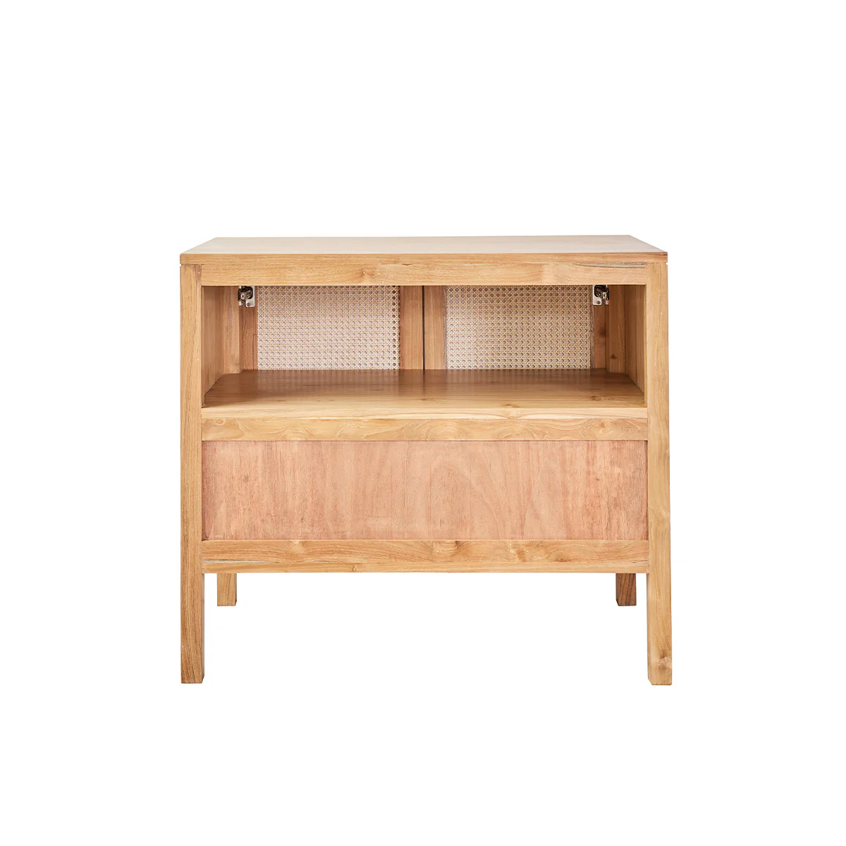 Meuble sous vasque en teck massif et cannage 90 cm - Image 6