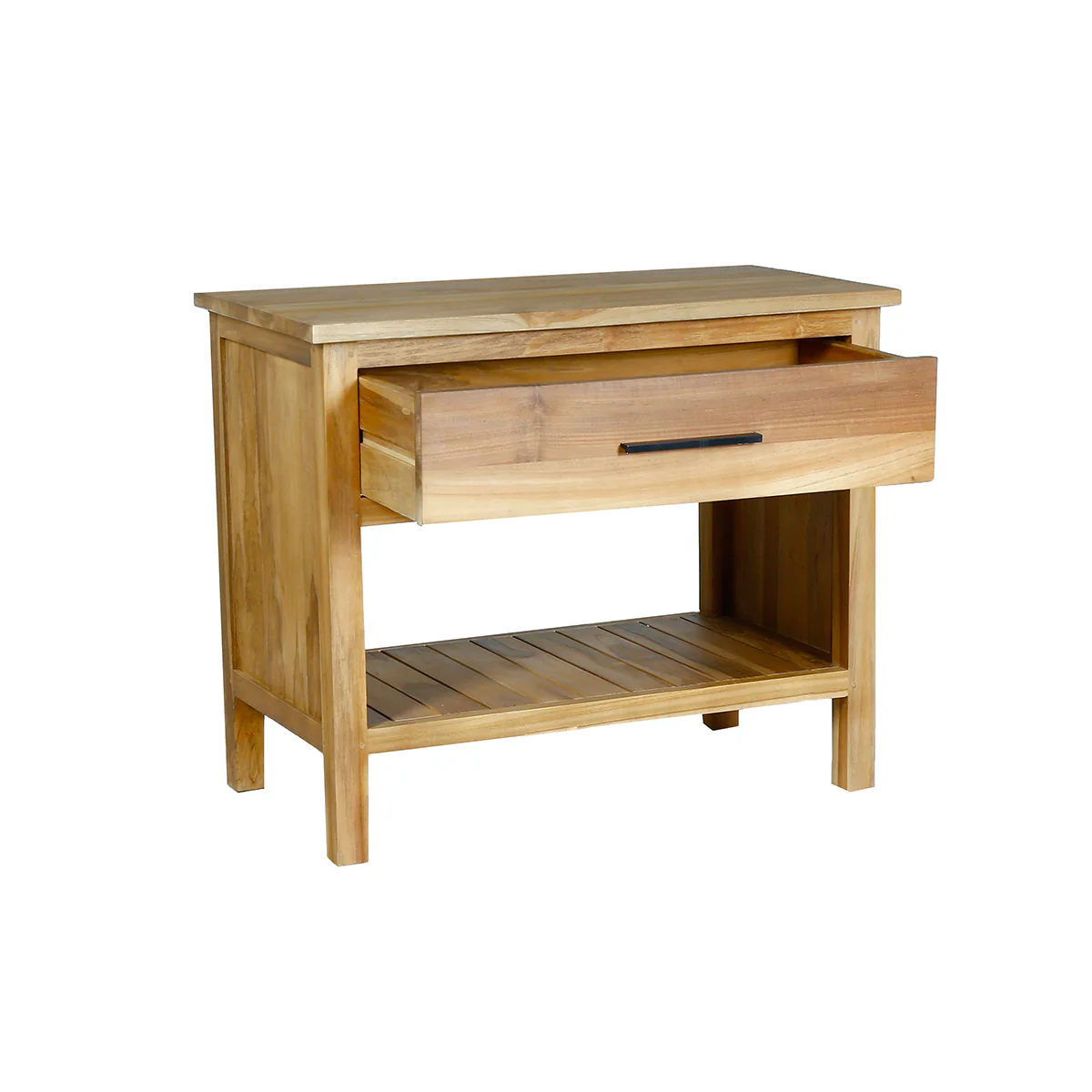Meuble sous vasque en teck massif 90 cm - Image 3