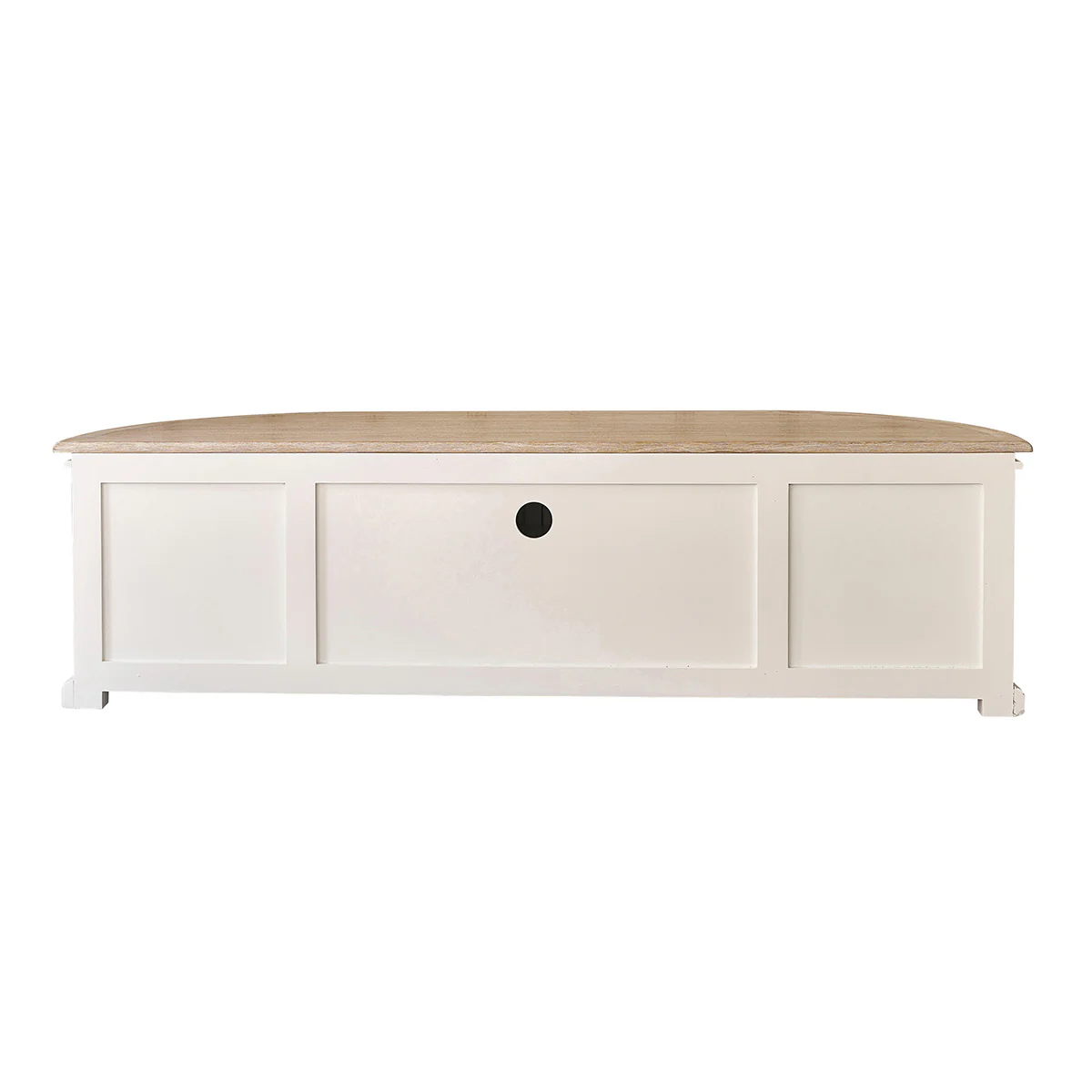 Meuble TV en bois d'acajou et teck blanc 160 cm - Image 8