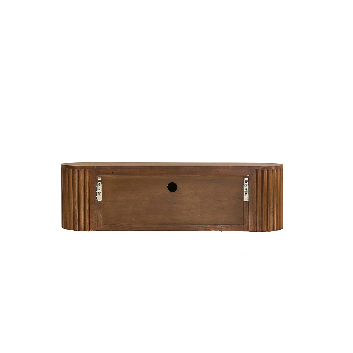 Meuble TV suspendu en bois de mindi finition noyer 140 cm - Image 6