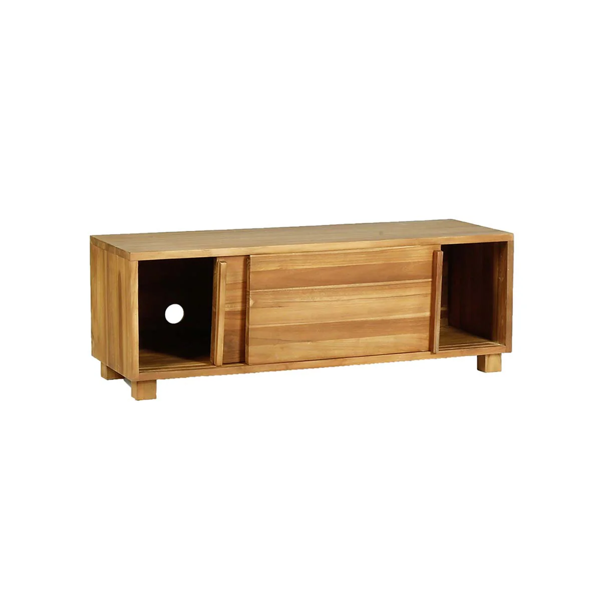 Meuble TV en teck massif 100 cm - Image 3