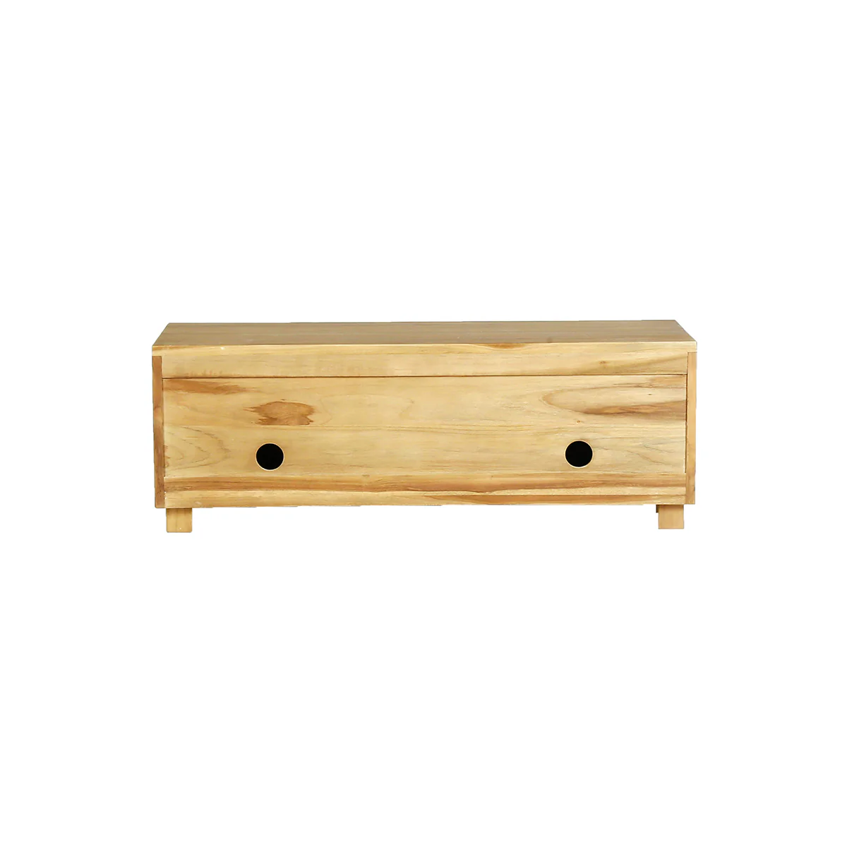 Meuble TV en teck massif 100 cm - Image 4