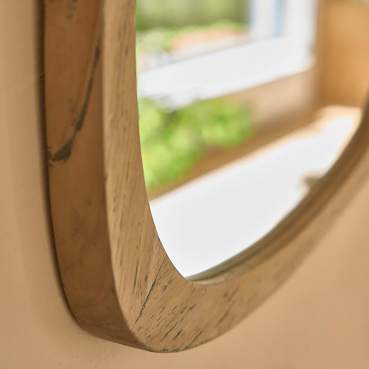 Miroir en teck massif recyclé 70 cm - Image 3