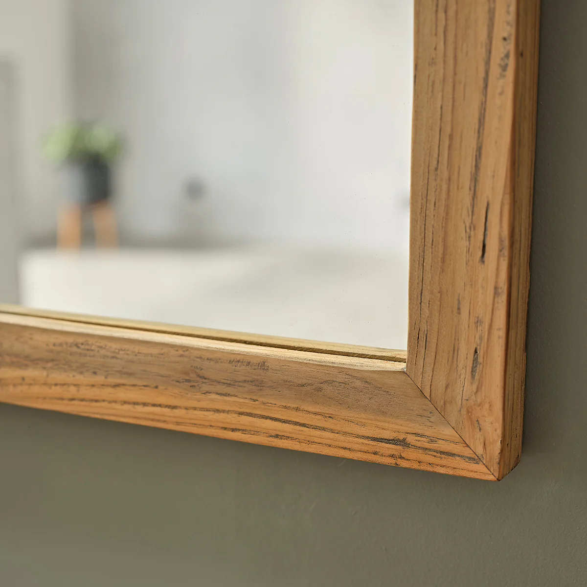Miroir en teck massif recyclé rectangulaire 160x80 cm - Image 3