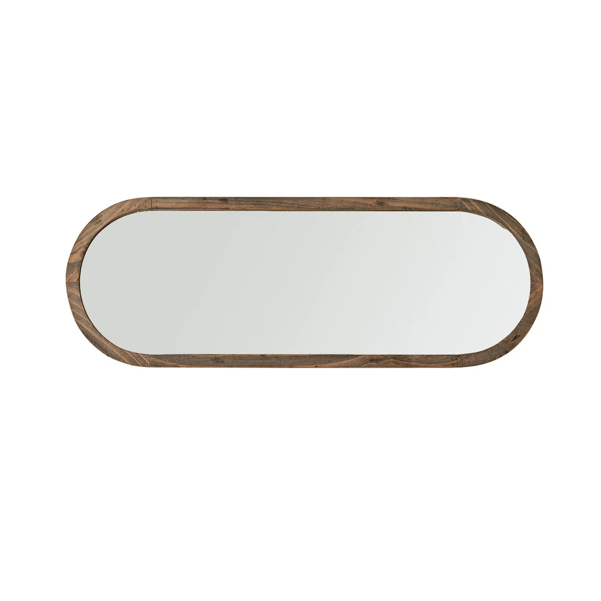 Miroir en bois recyclé massif oval 140x50 cm - Image 2