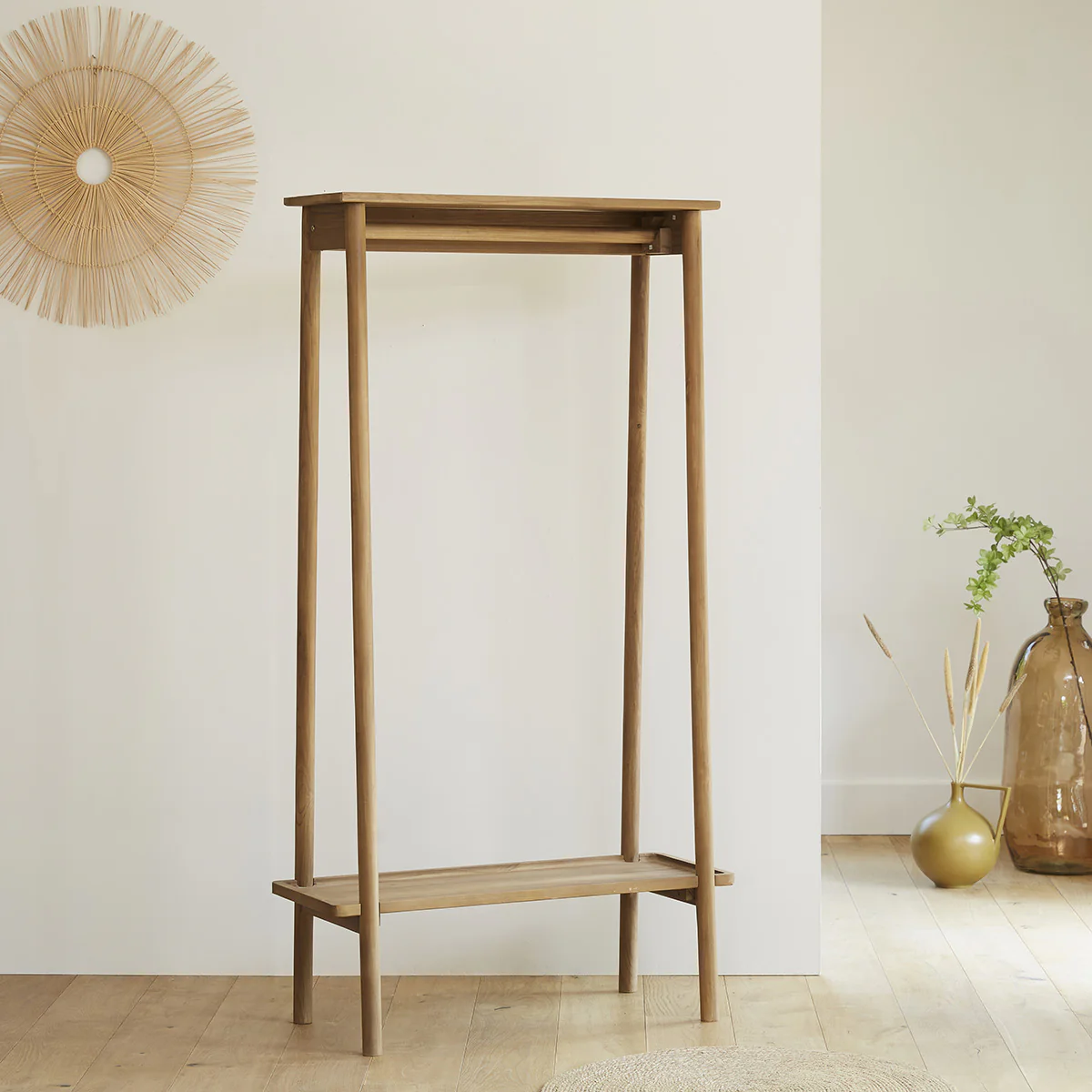 Portant en teck massif 85 cm - Image 3