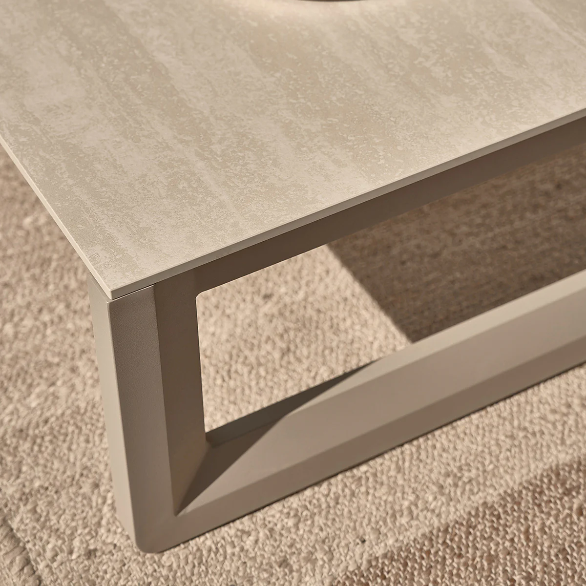 Salon de jardin bas en aluminium taupe 5 pers. - Image 3