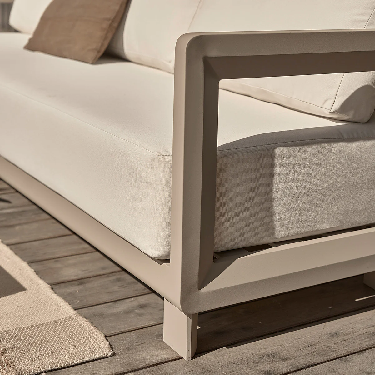 Salon de jardin bas en aluminium taupe 5 pers. - Image 4