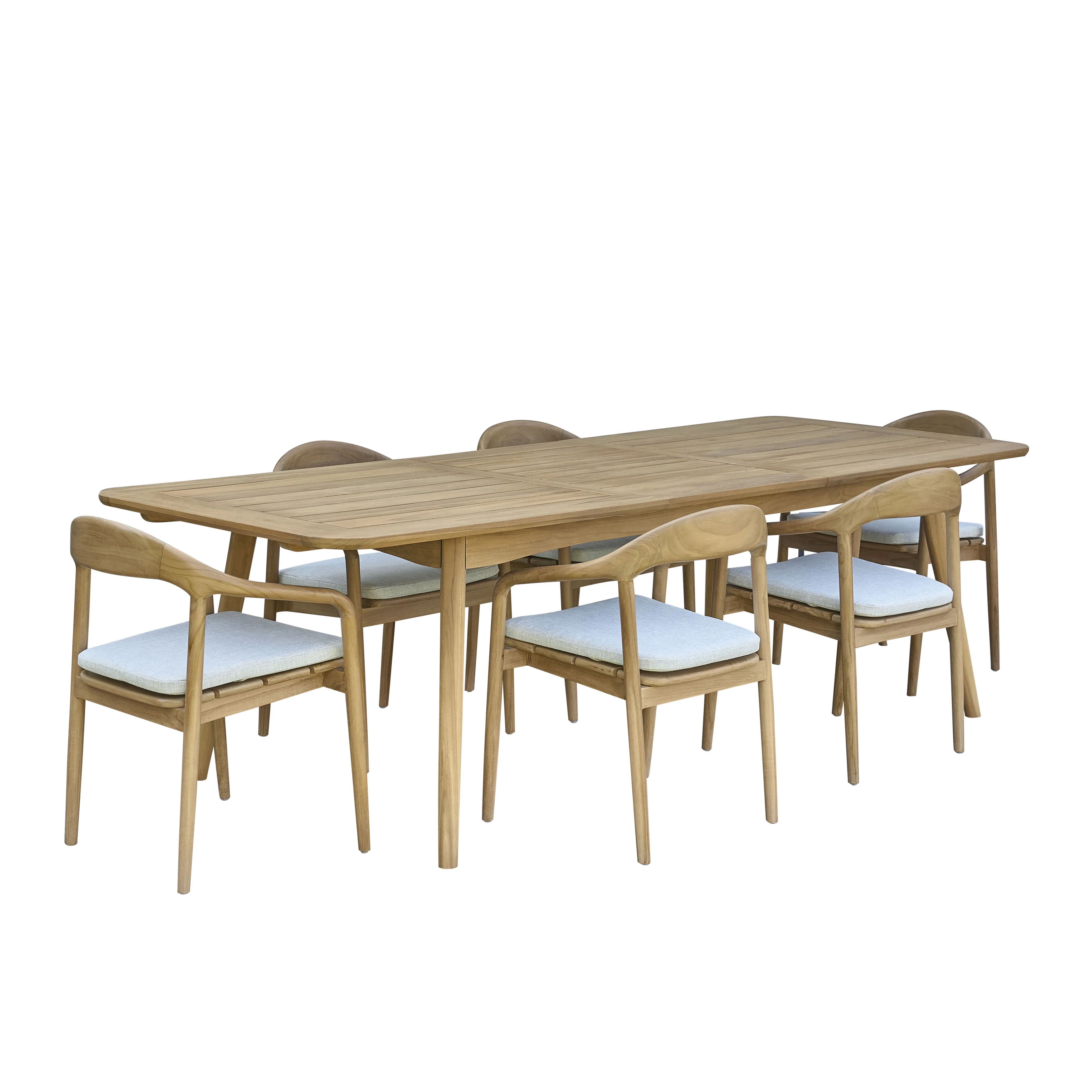 Salon de jardin en teck massif extensible 6/8 pers. - Image 2