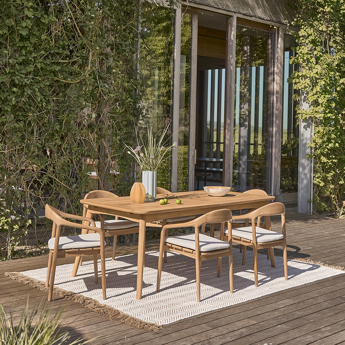 Salon de jardin en teck massif extensible 6/8 pers. - Image 3