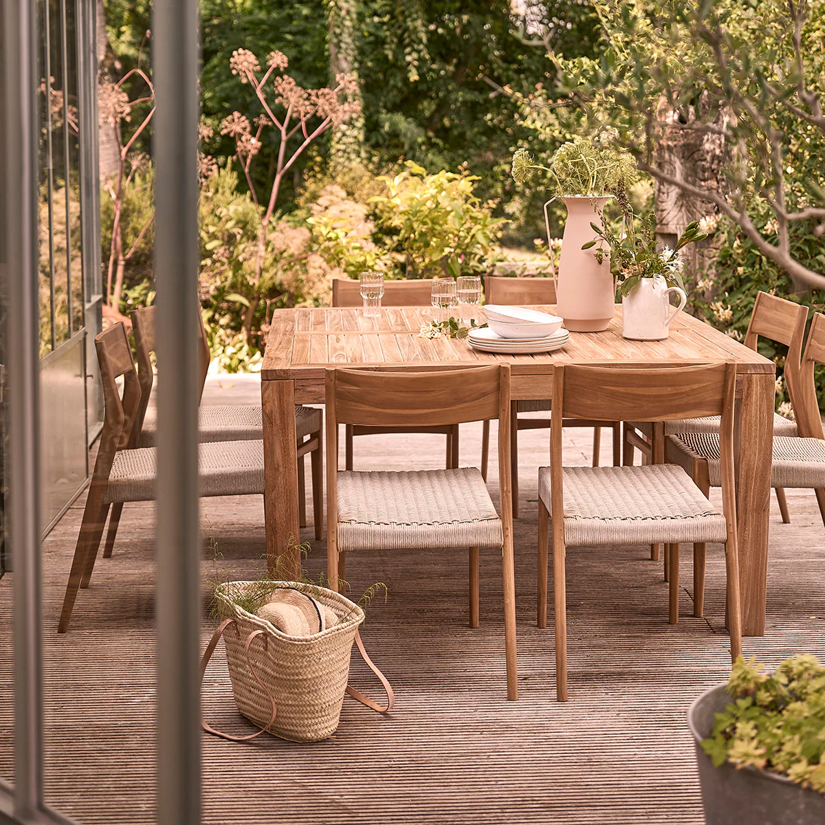 Salon de jardin en teck massif 8 pers. - Image 6