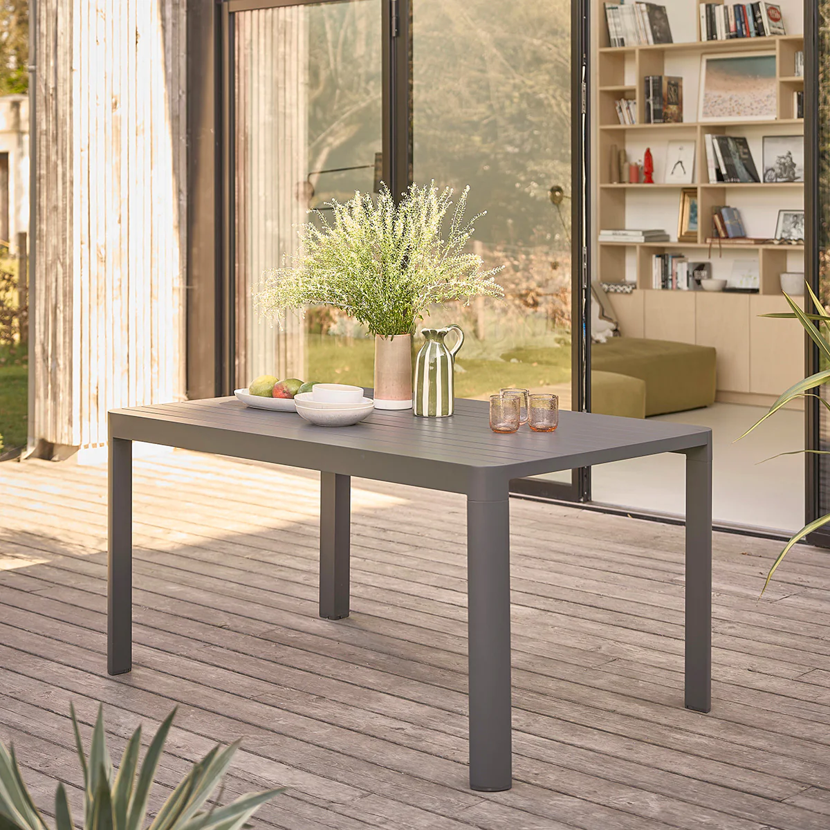 Salon de jardin en aluminium extensible gris 6/8 pers. - Image 3