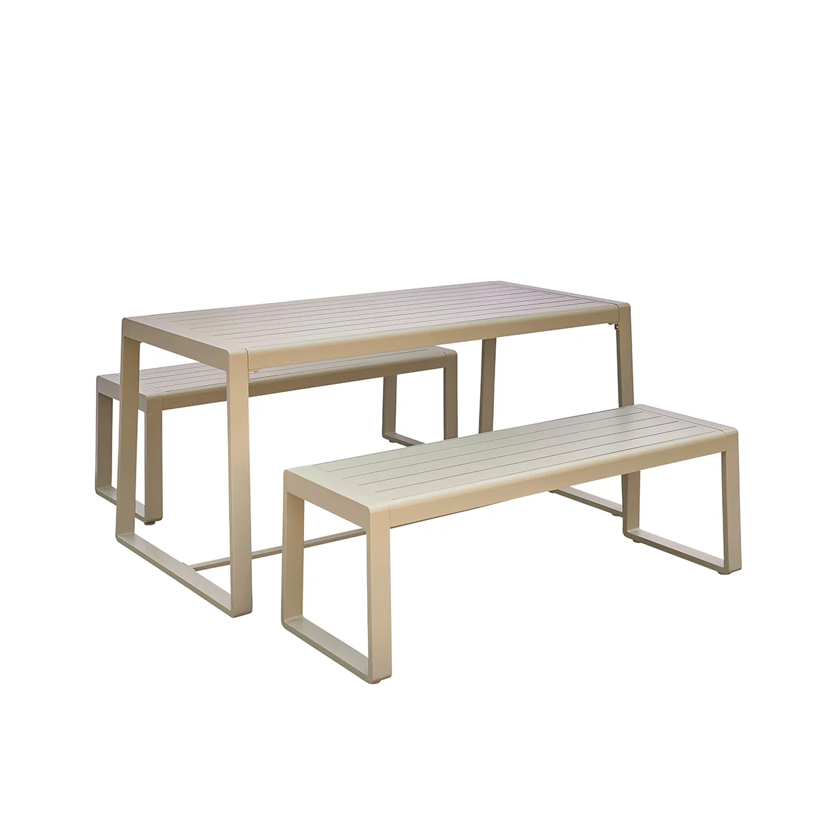 Salon de jardin en aluminium vert 4/6 pers. - Image 2