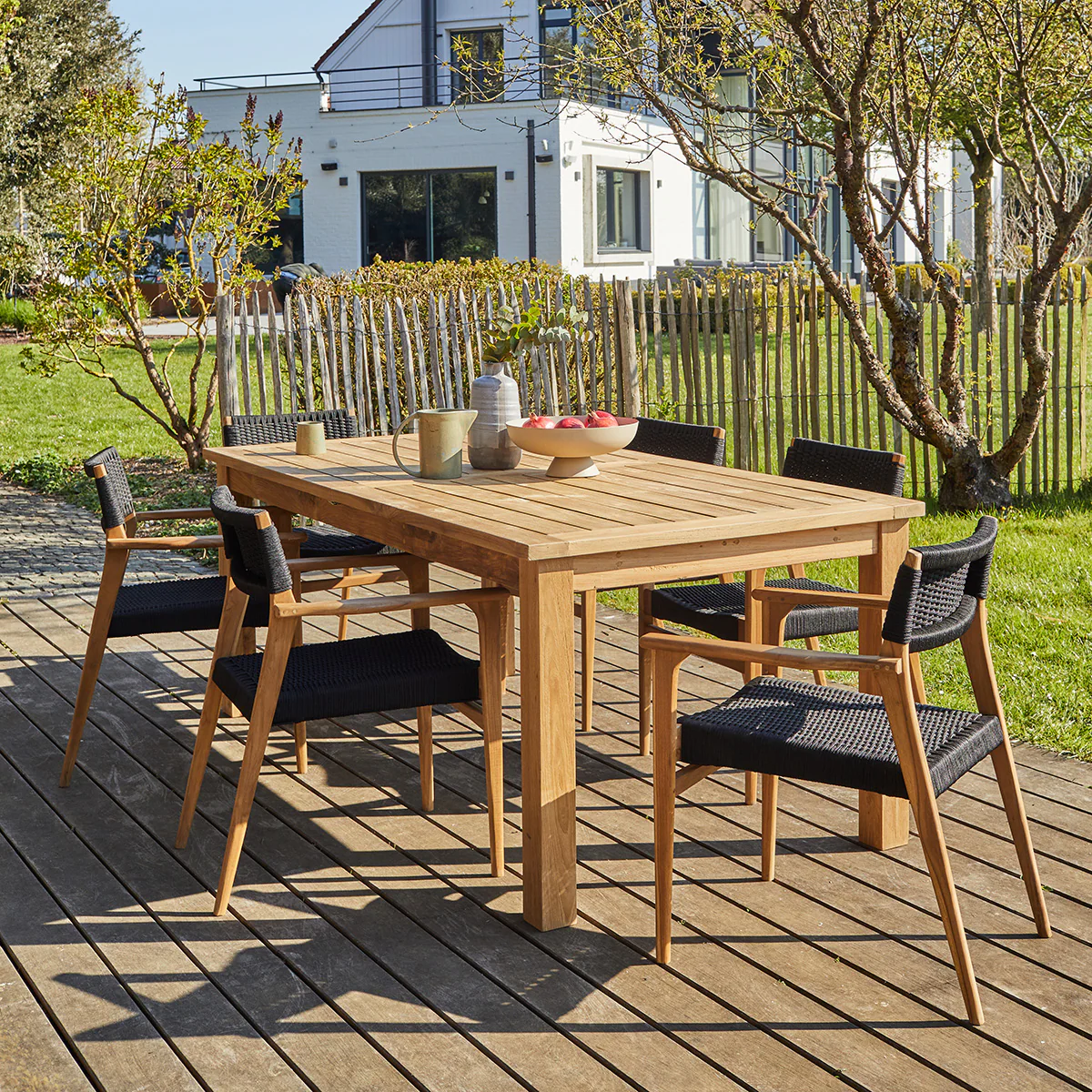 Salon de jardin en teck extensible 6 pers. - Image 3