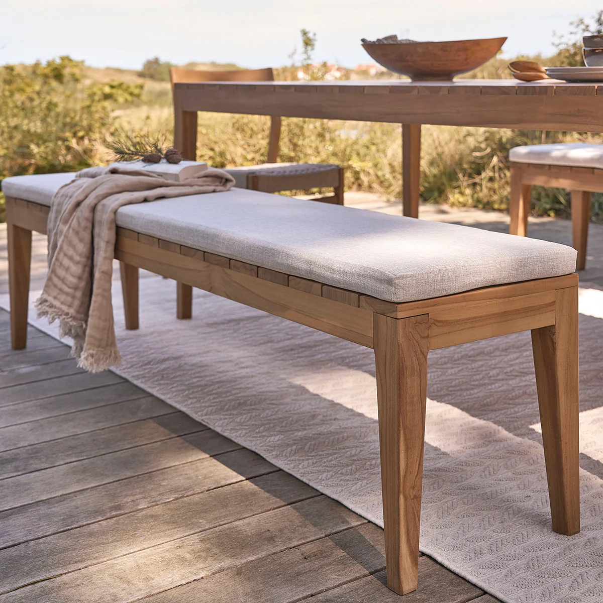 Salon de jardin en teck massif 6/8 pers. coussins inclus - Image 3