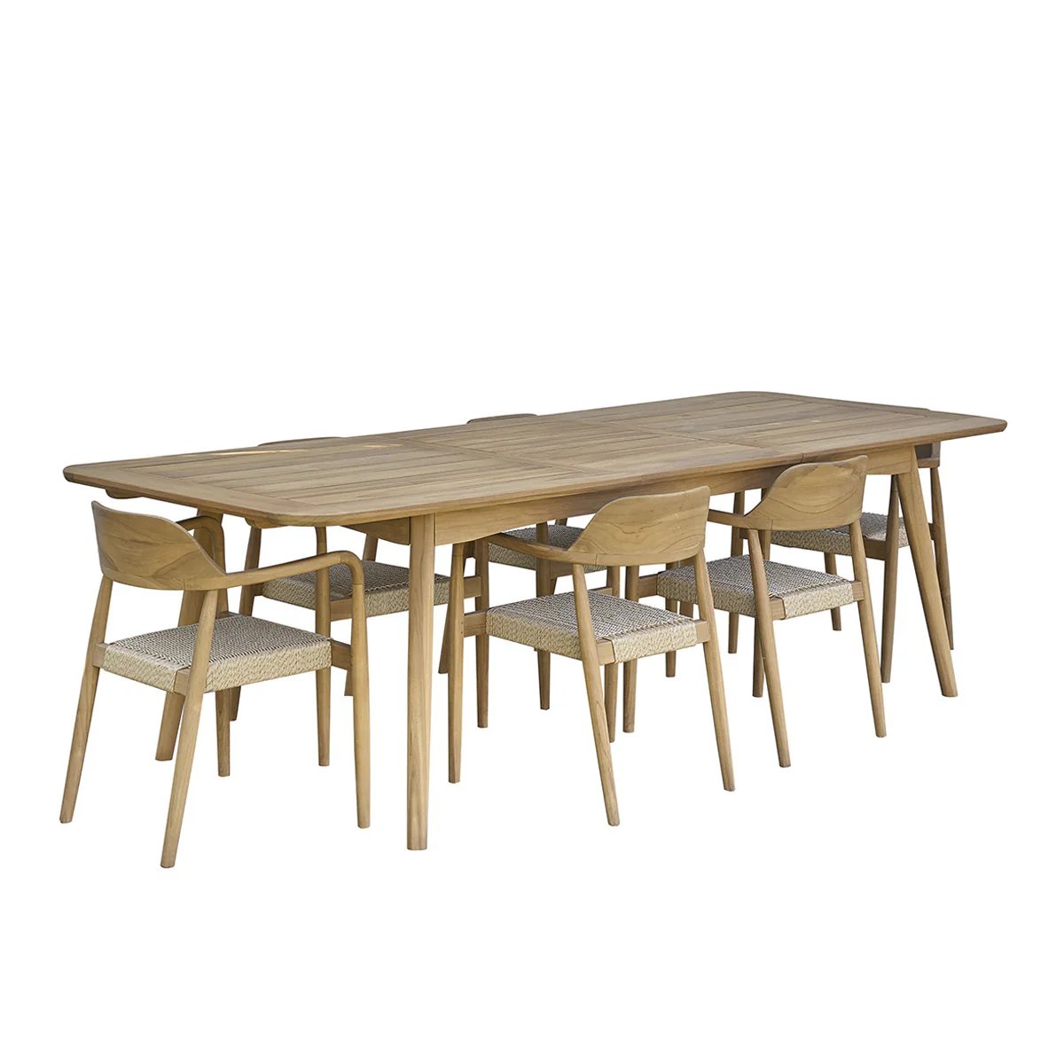 Salon de jardin en teck massif extensible 6/8 pers. - Image 2