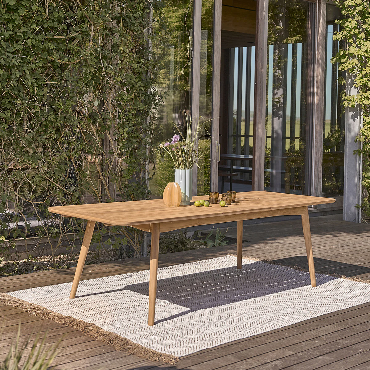 Salon de jardin en teck massif extensible 6/8 pers. - Image 3