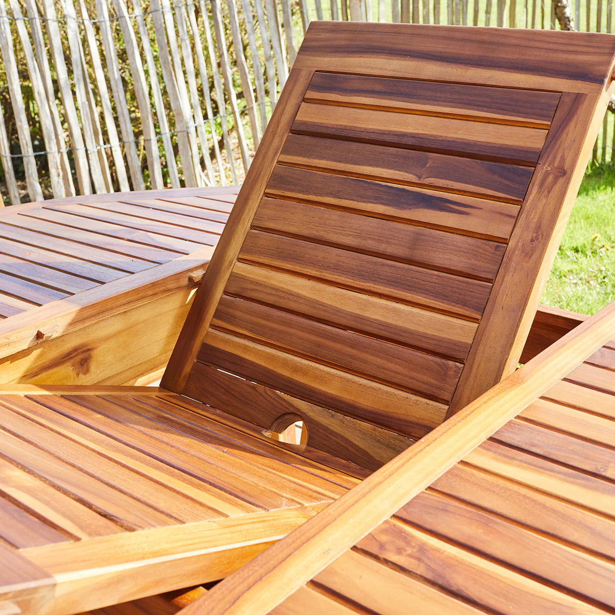 Salon de jardin en teck huilé massif extensible 6/8 pers. - Image 4