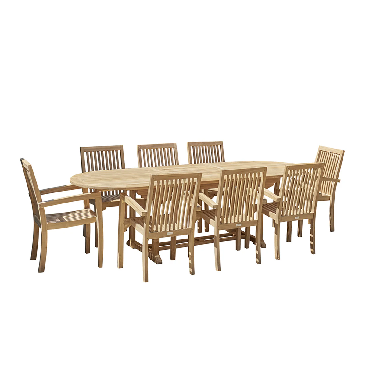 Salon de jardin en teck massif extensible 8/10 pers. - Image 2