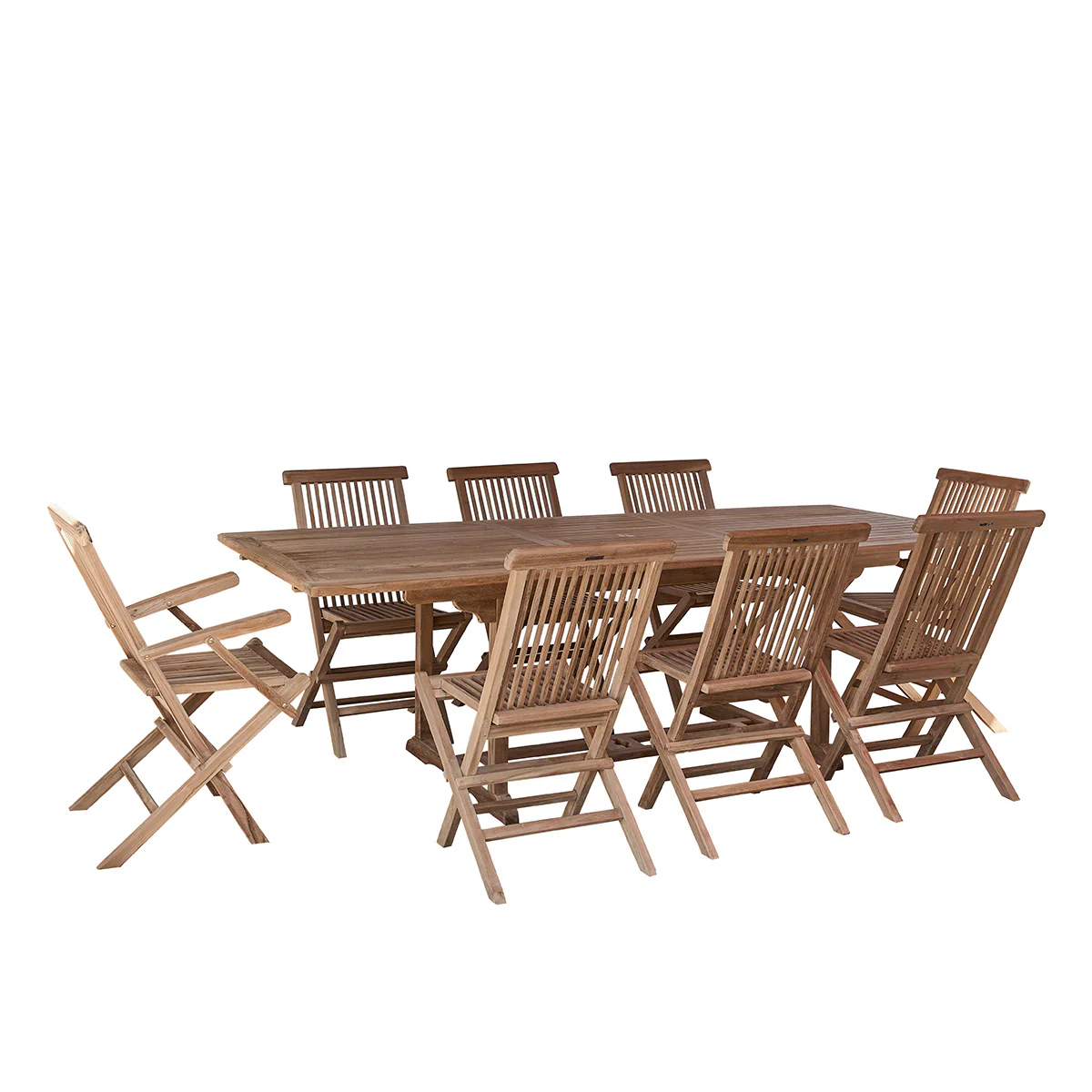 Salon de jardin en teck massif extensible 8/10 pers. - Image 2