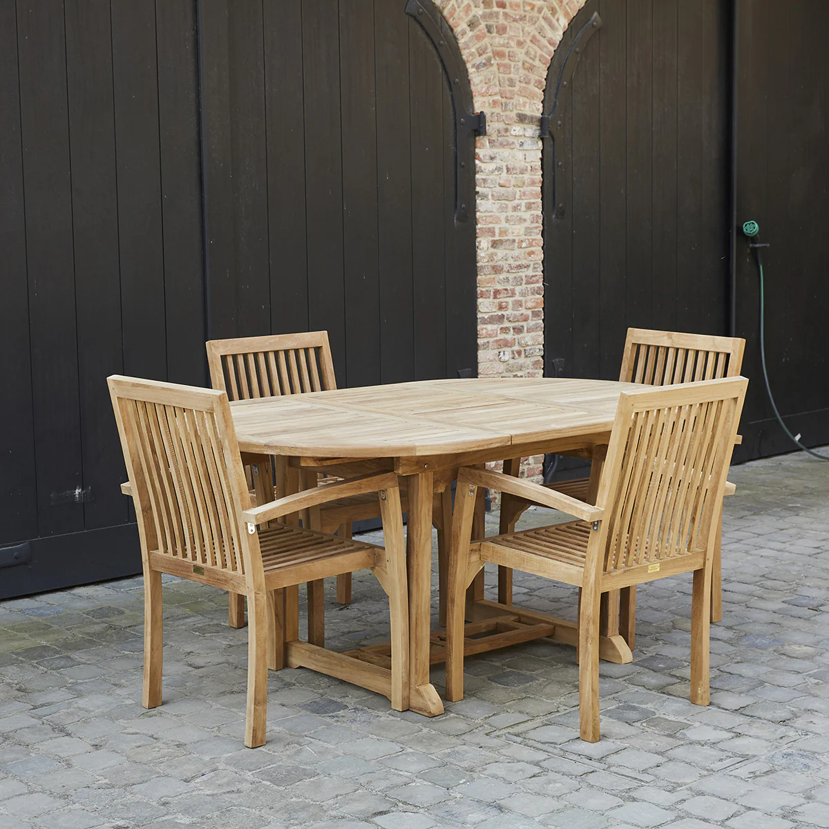 Salon de jardin extensible en teck 4/6 pers. - Image 7