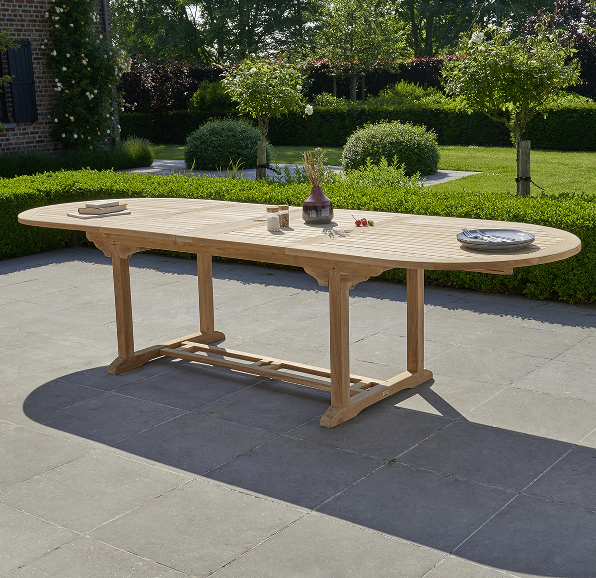 Salon de jardin en teck massif extensible 8/12 pers. - Image 3