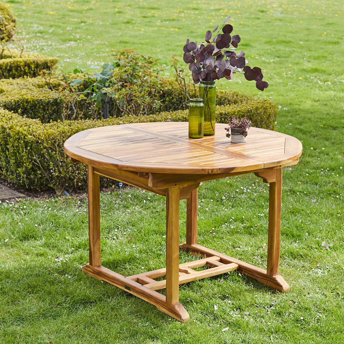 Salon de jardin en teck huilé massif extensible 4/8 pers. - Image 4