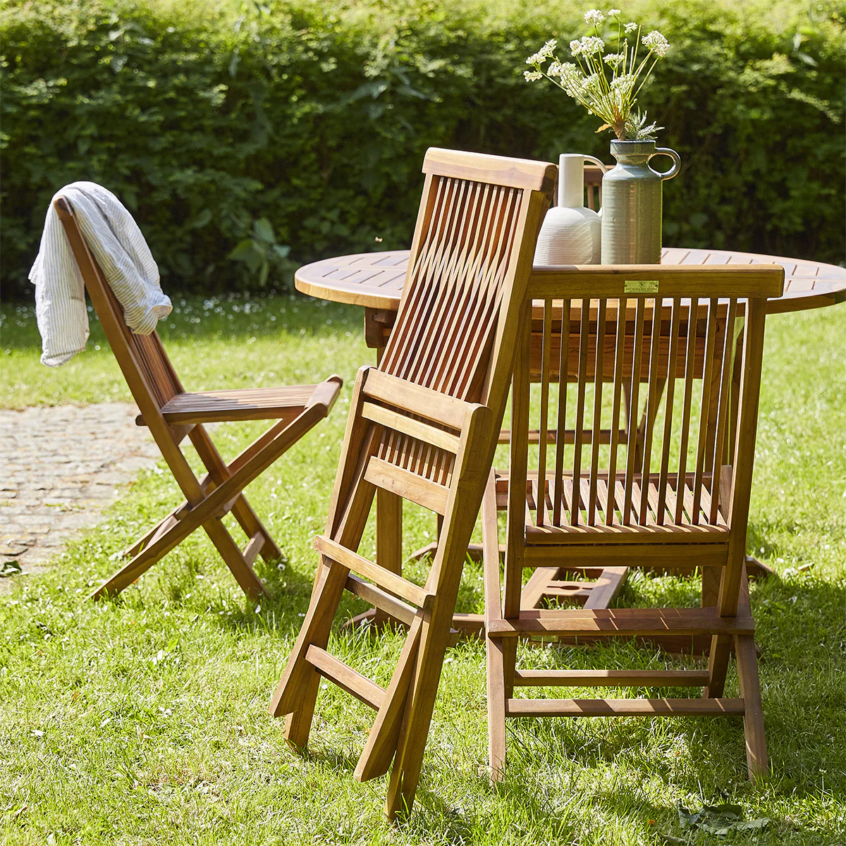 Salon de jardin en teck huilé massif extensible 6/8 pers. - Image 3