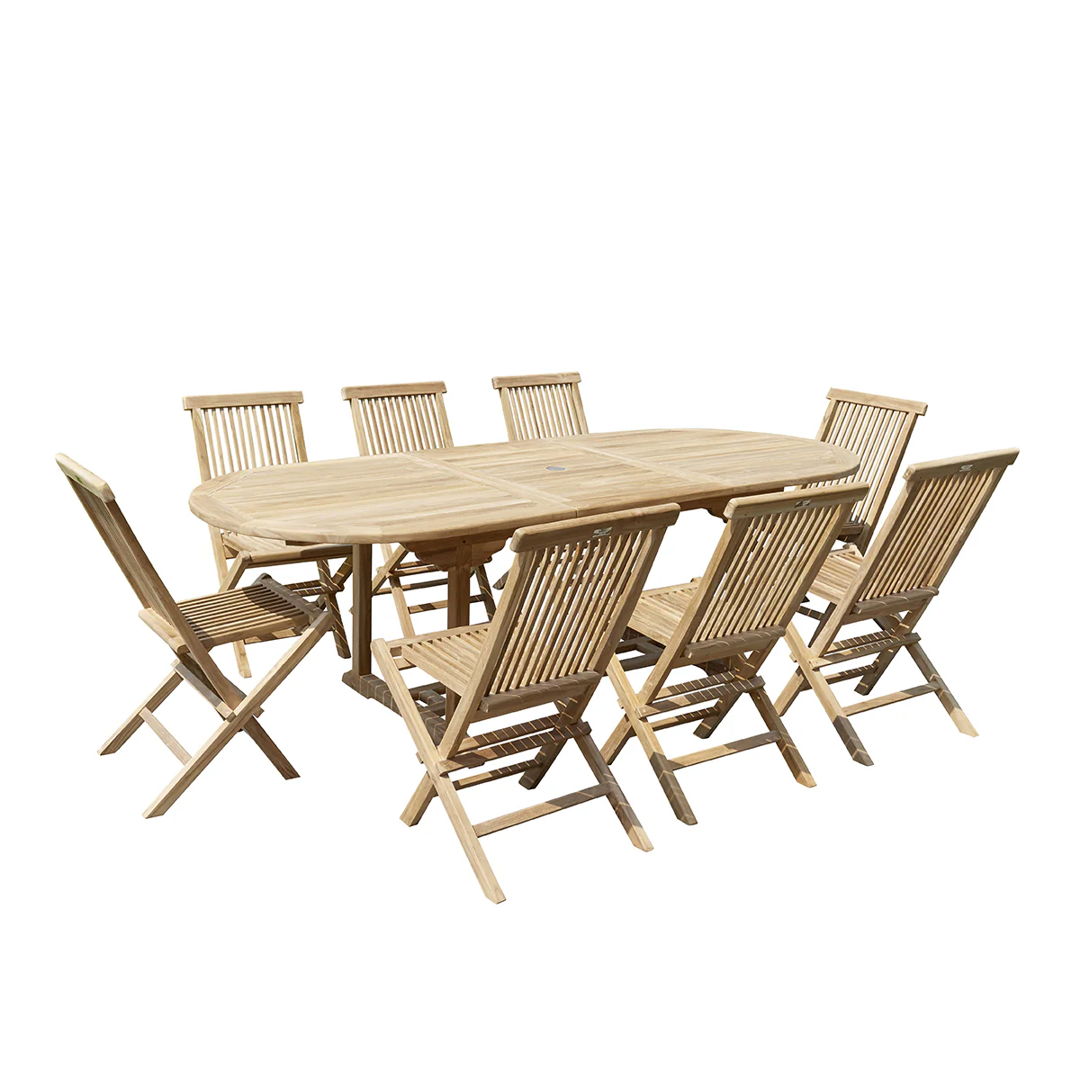 Salon de jardin en teck massif extensible 8/10 pers. - Image 2