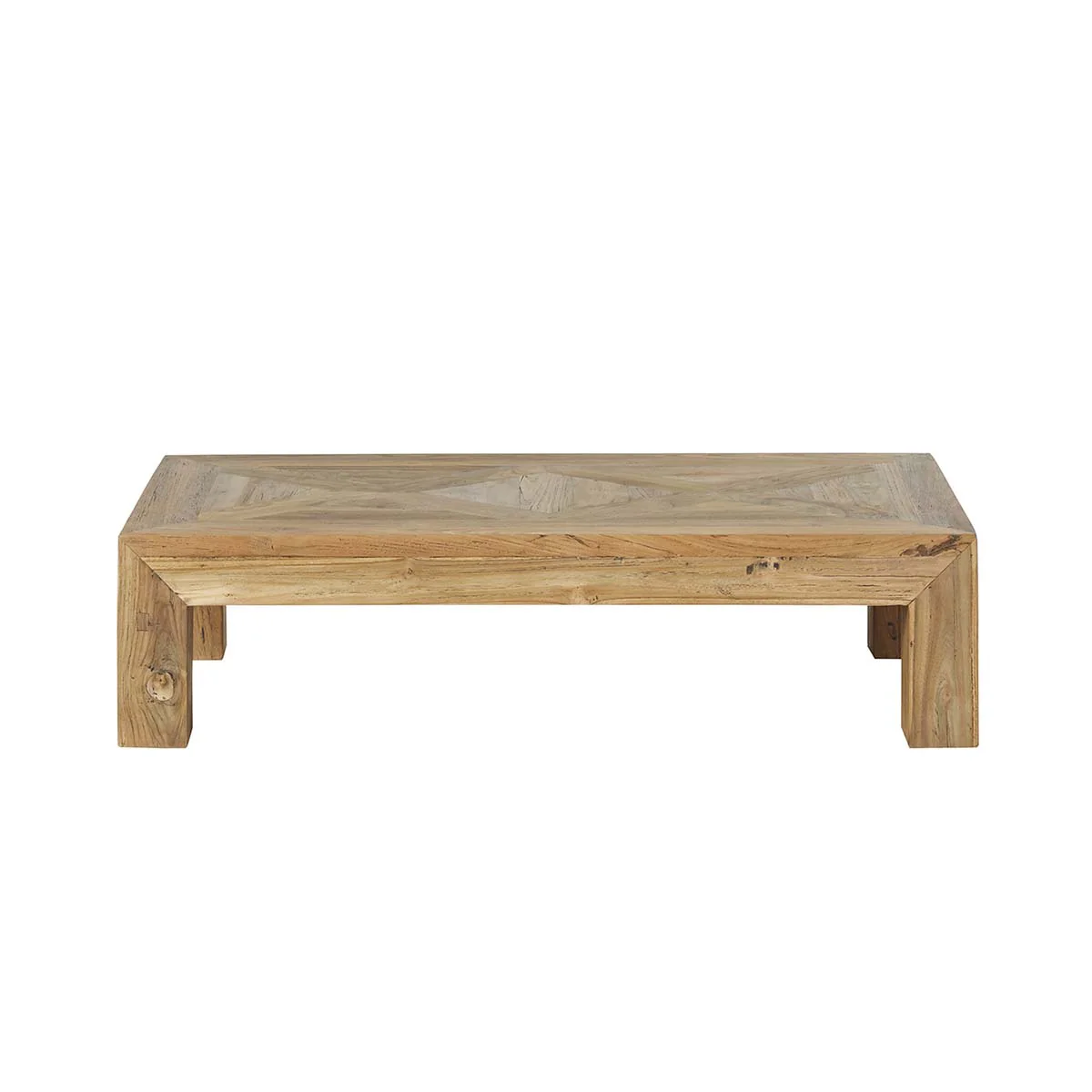 Table basse en teck massif recyclé 120 cm - Image 2