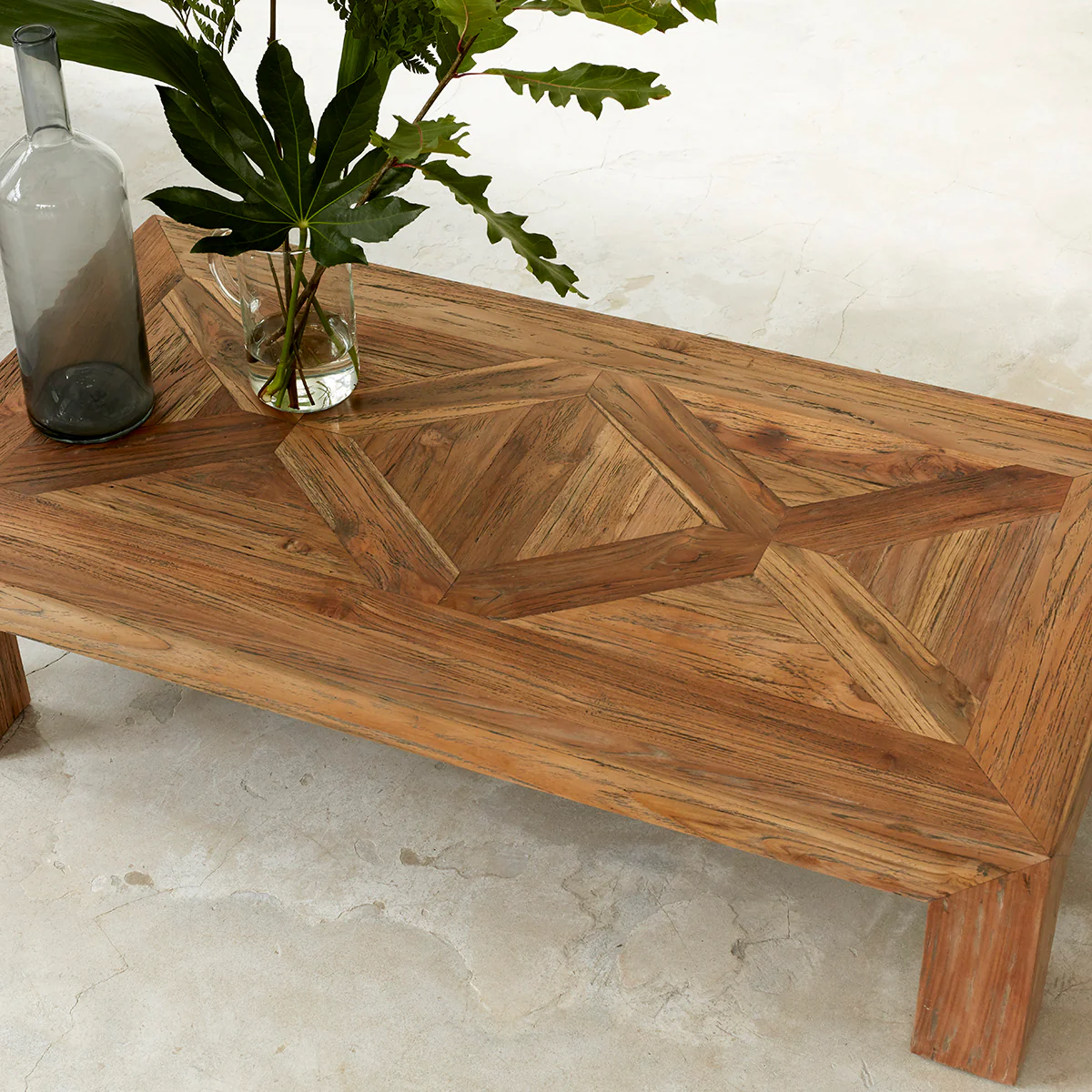 Table basse en teck massif recyclé 120 cm - Image 4