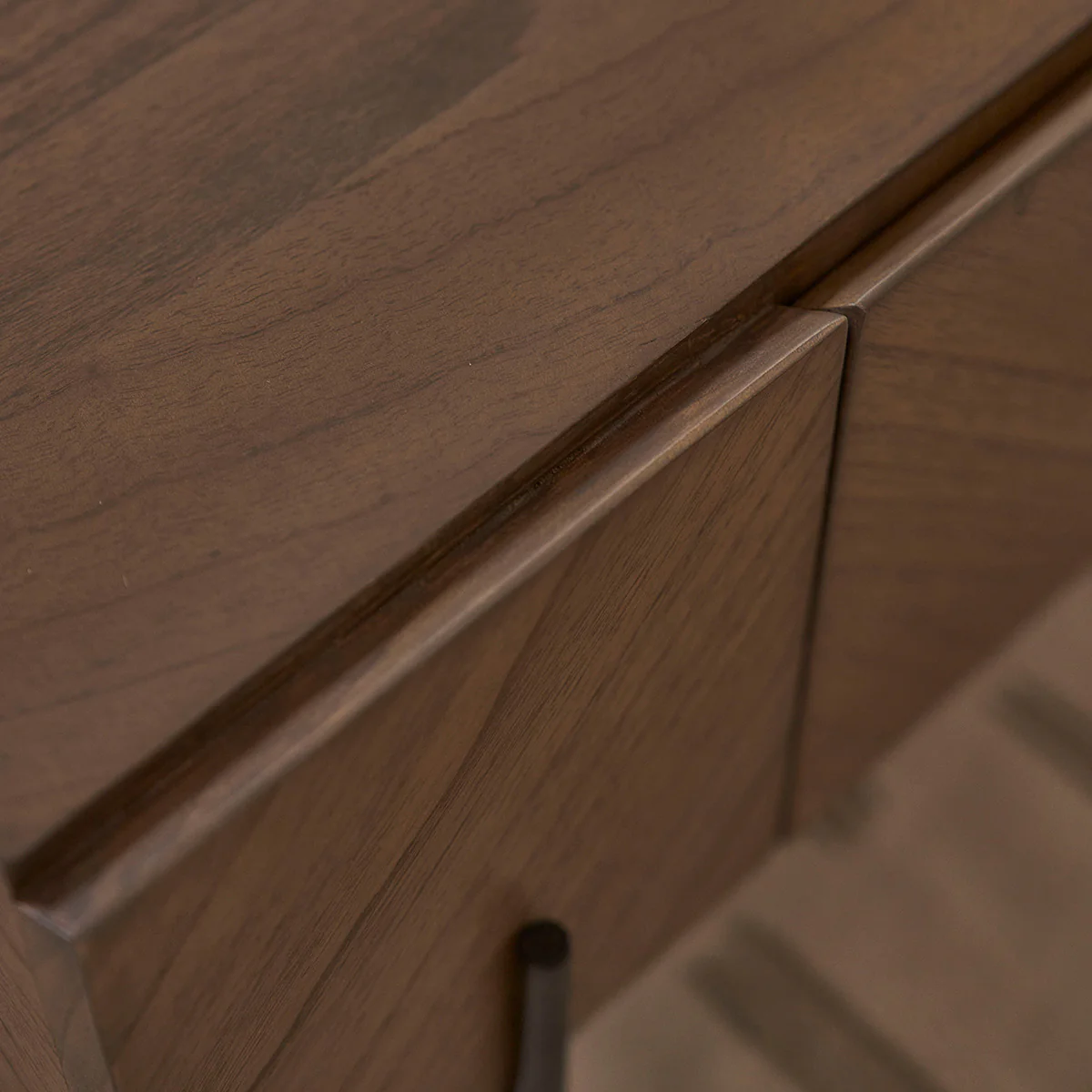 Table basse en mindi massif et métal finition noyer 120 cm - Image 6