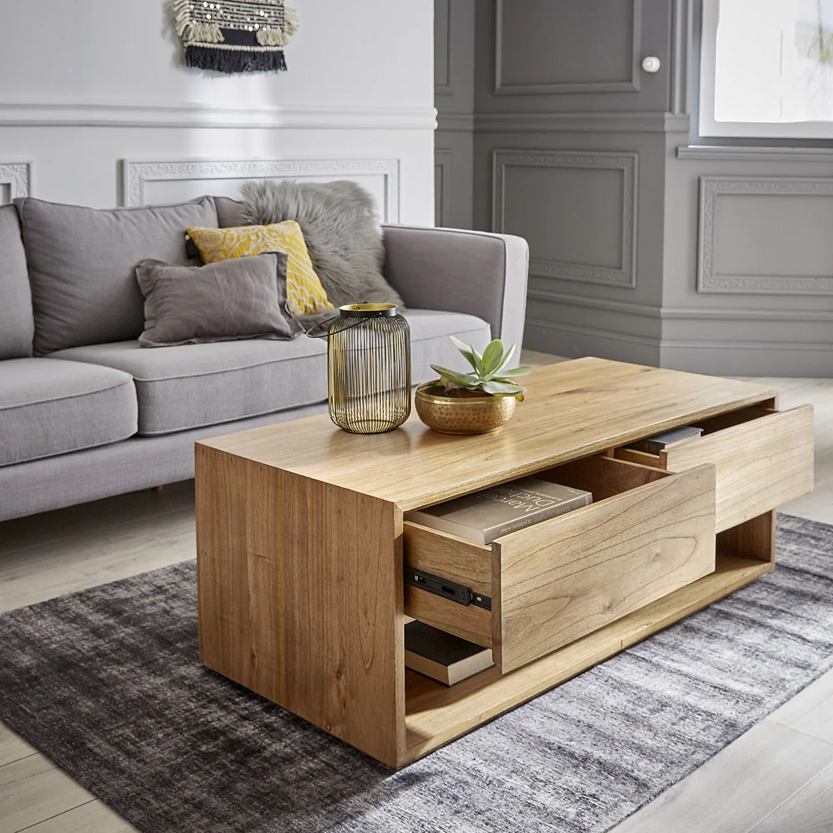 Table basse en mindi massif 120 cm - Image 3