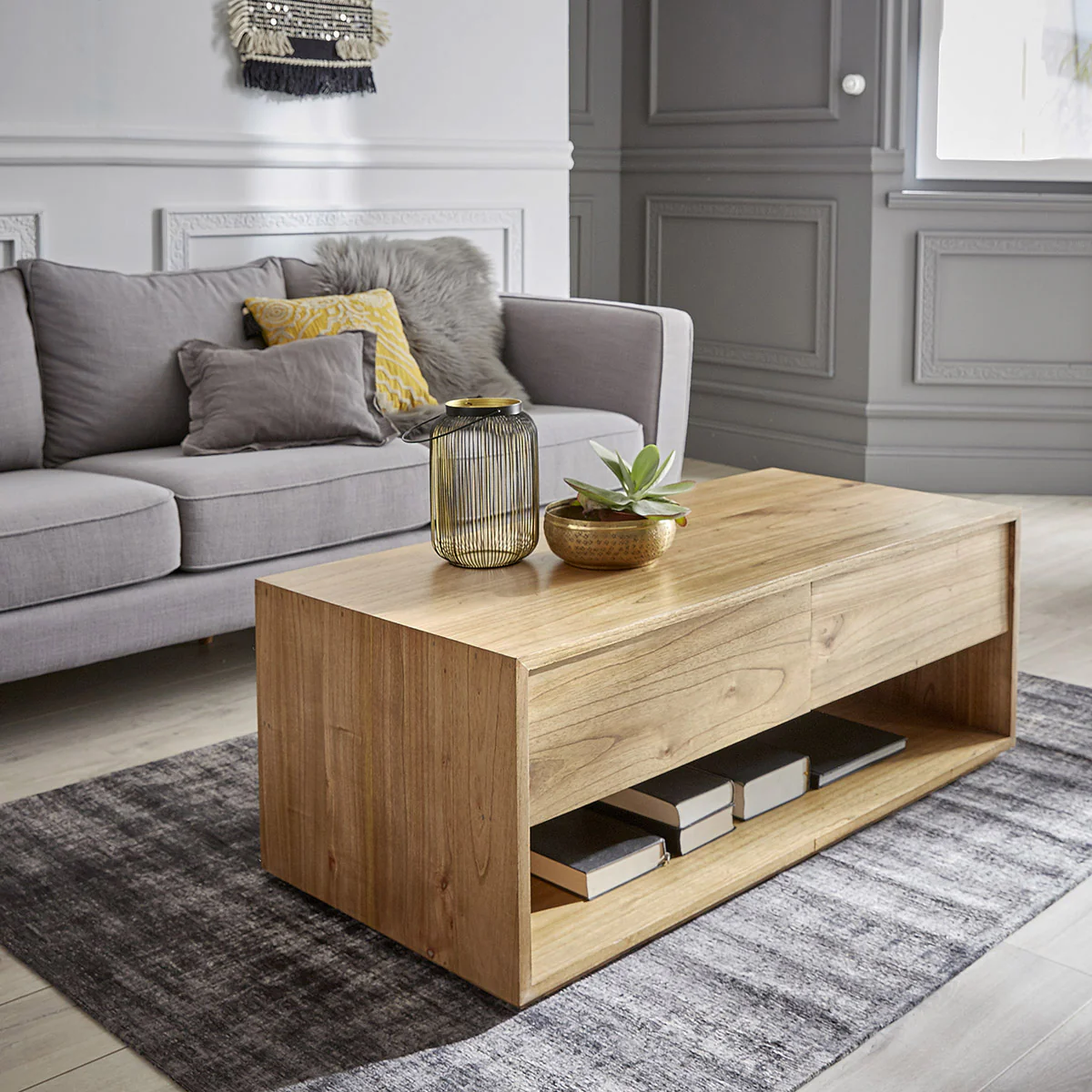 Table basse en mindi massif 120 cm - Image 4