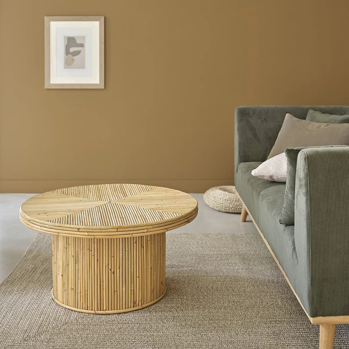 Table basse en canne de rotin Ø 80 cm - Image 3