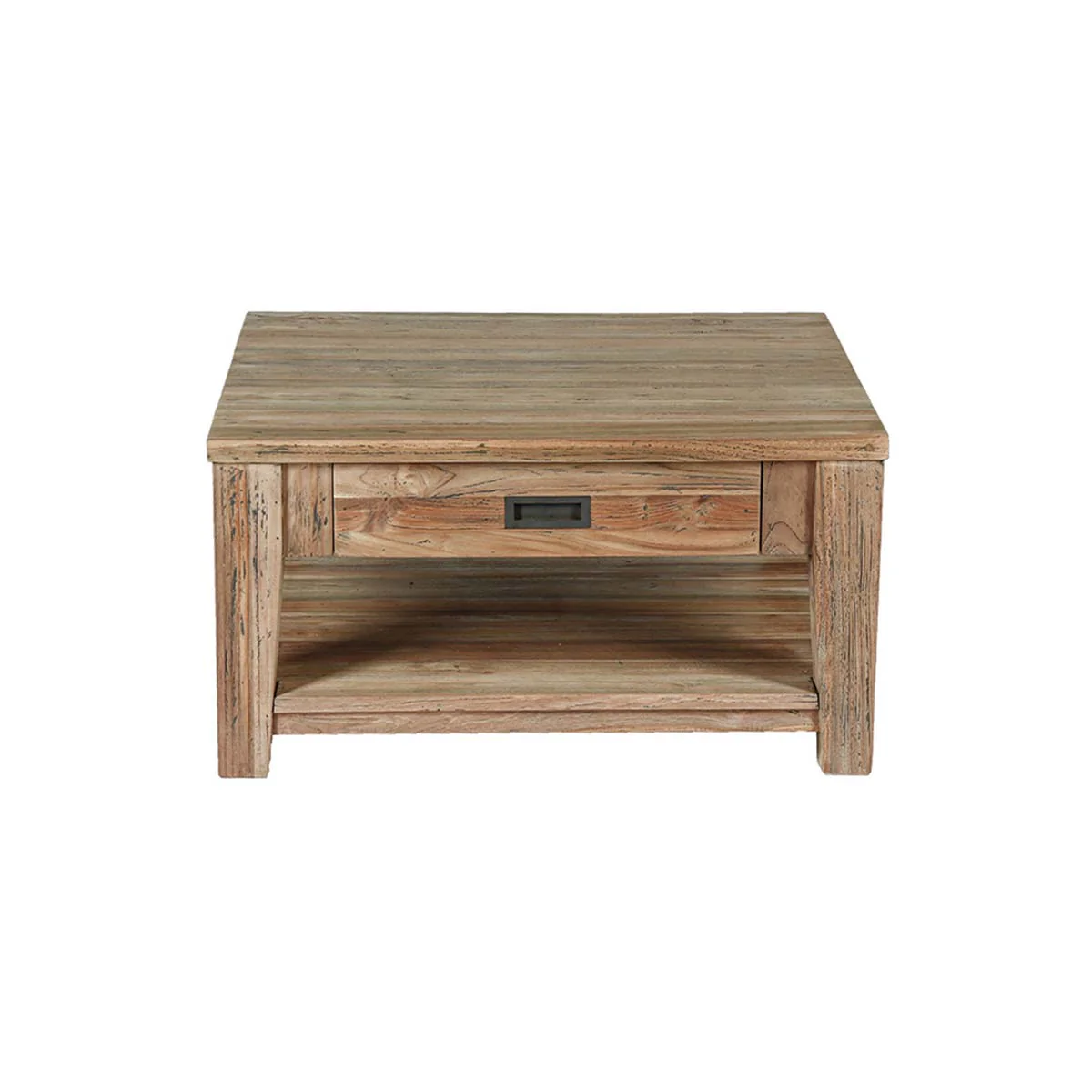 Table basse en teck massif recyclé 80 cm - Image 2