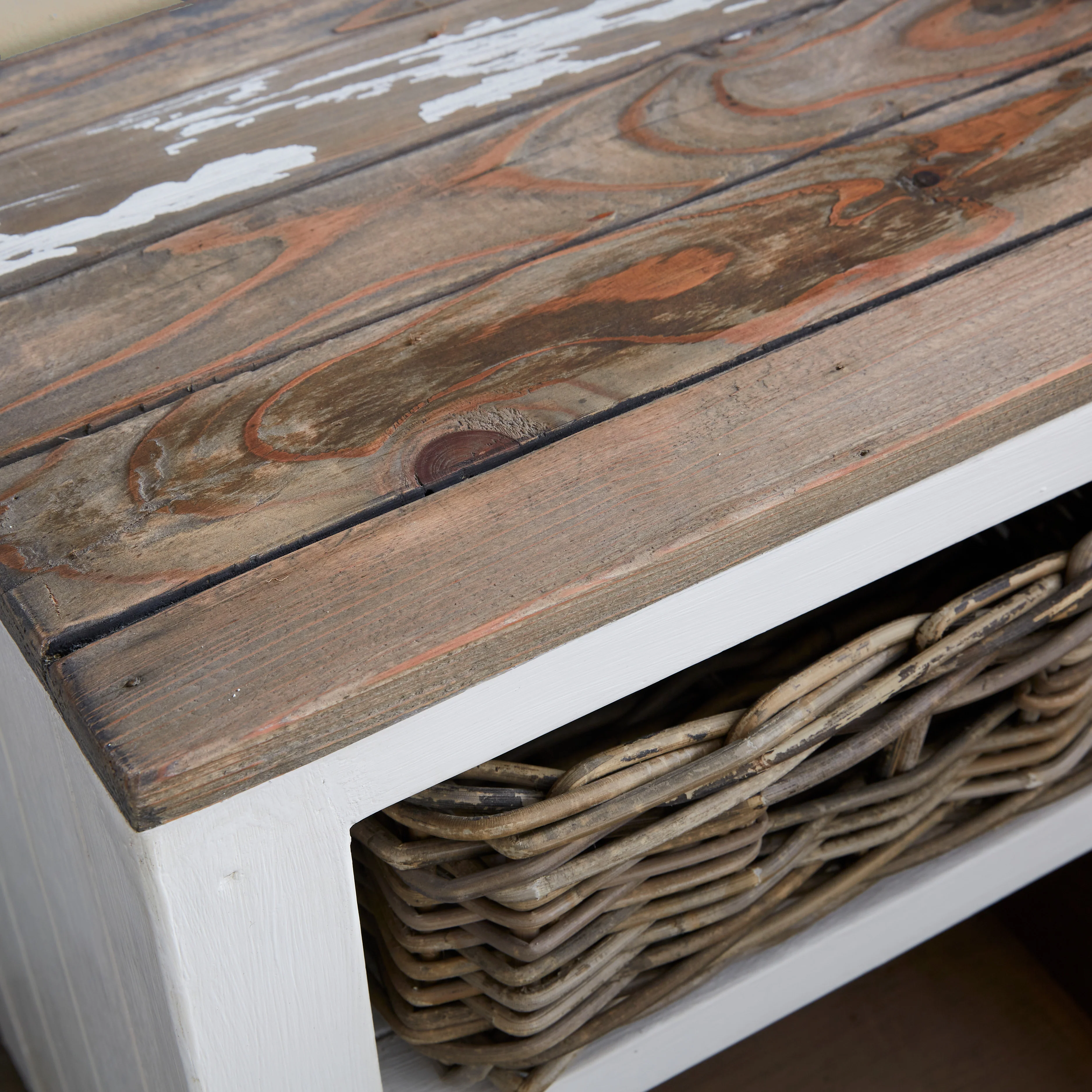 Table de chevet en bois recyclé massif 45 cm - Image 4