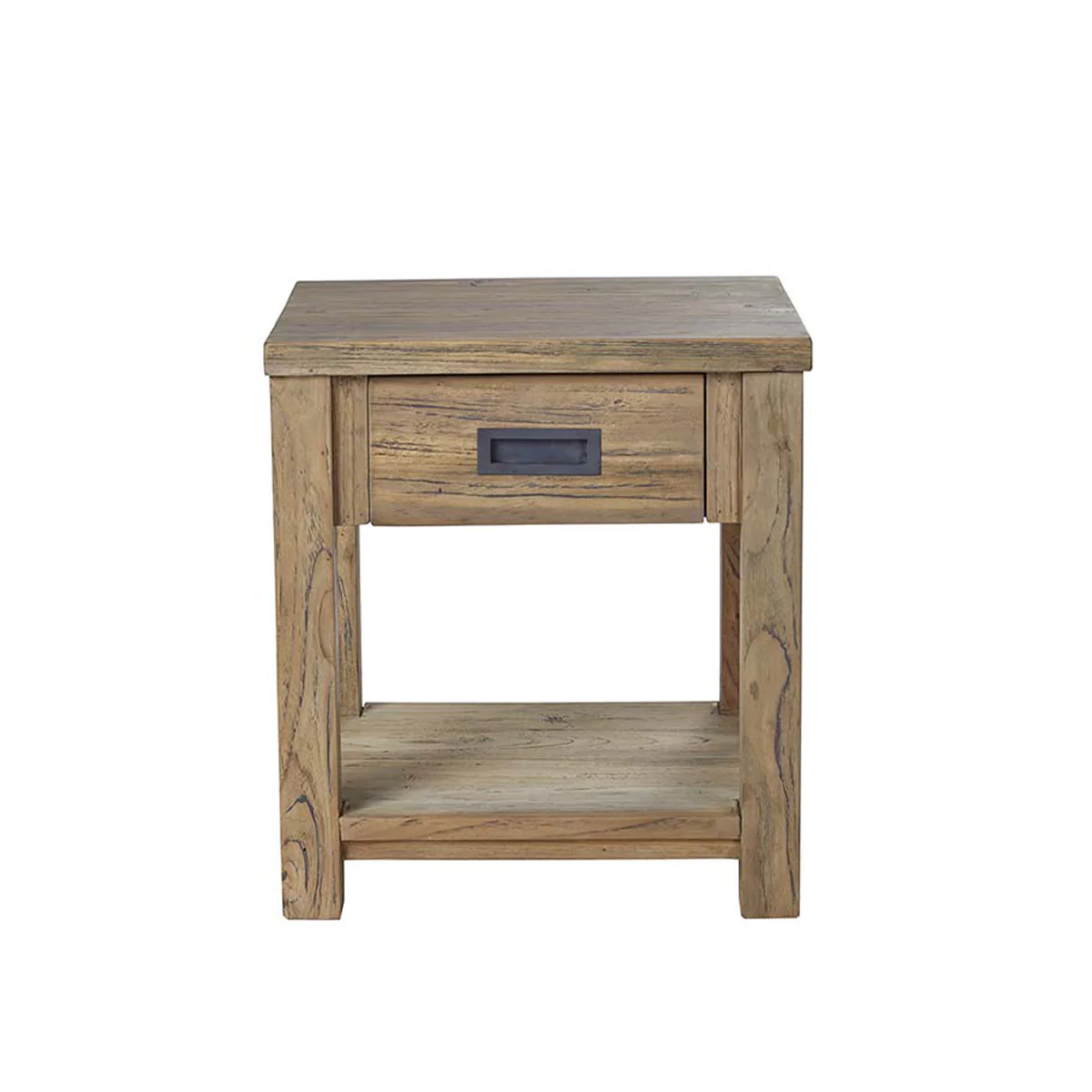 Table de chevet en teck massif recyclé 45 cm - Image 2
