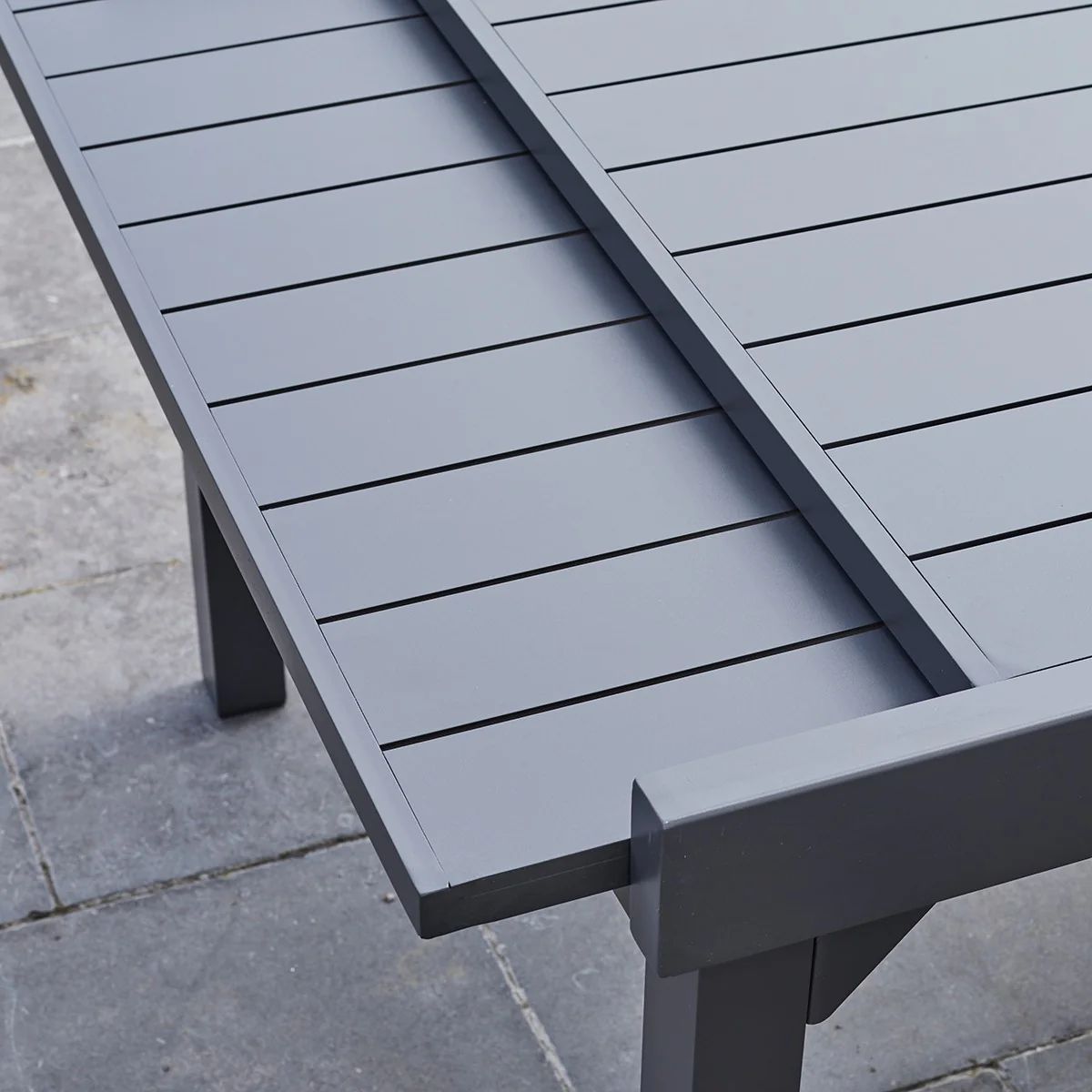 Table de jardin en aluminium extensible gris 6/10 pers. - Image 4