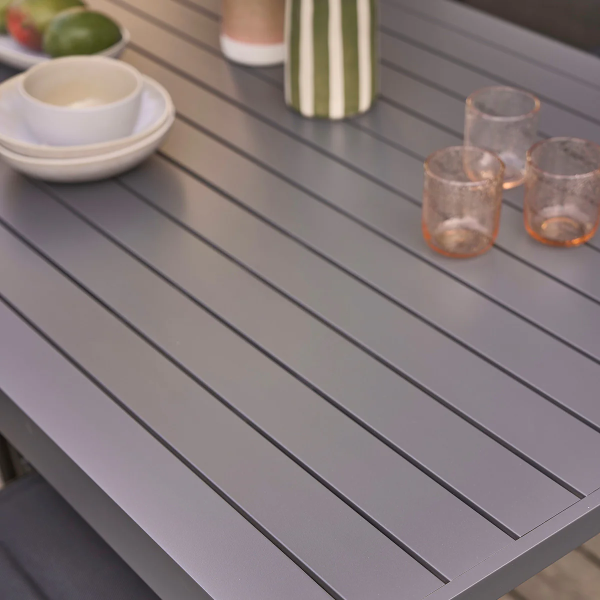 Table de jardin en aluminium carrée extensible 4/8 pers. - Image 6
