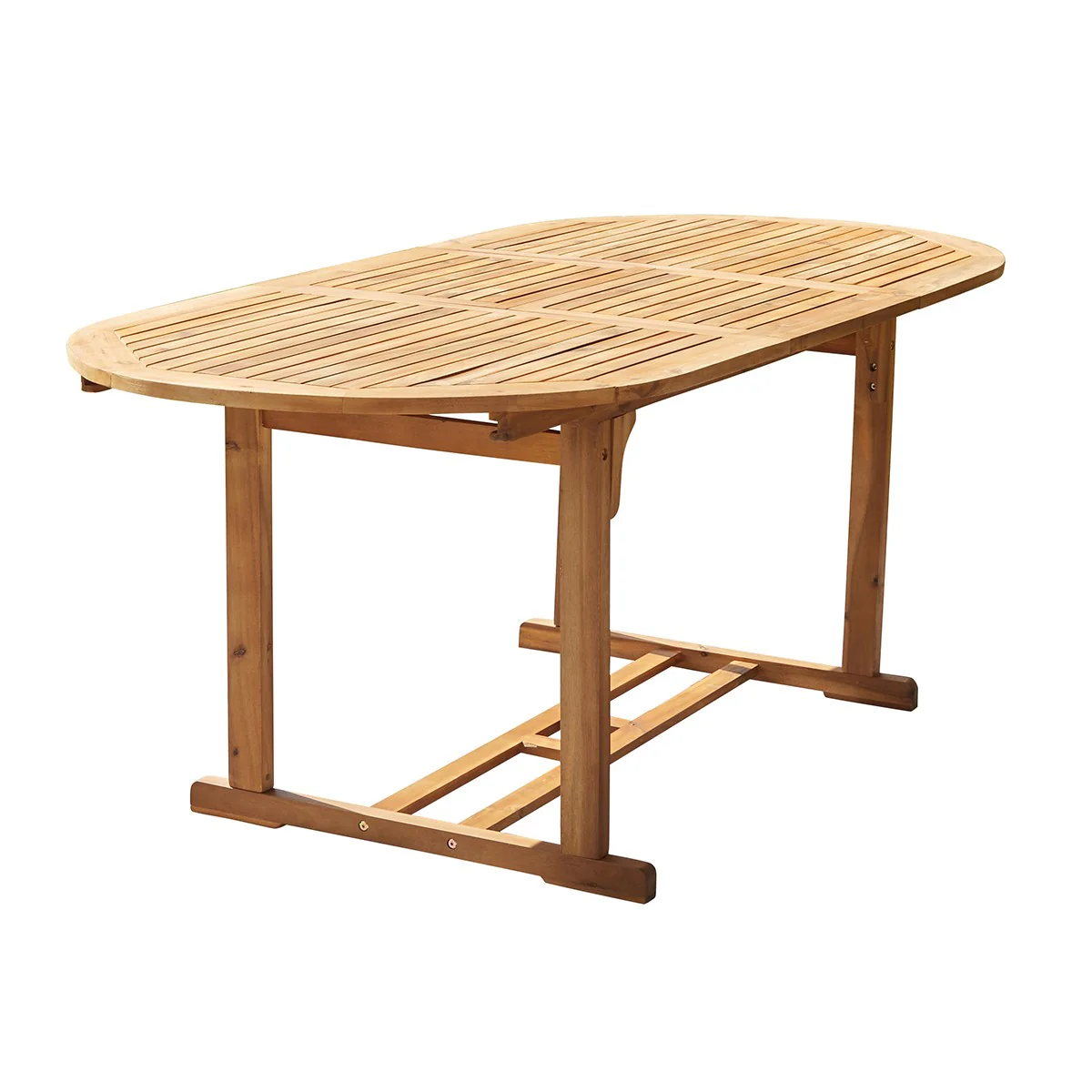 Table de jardin en acacia massif extensible ovale 6/8 pers. - Image 2