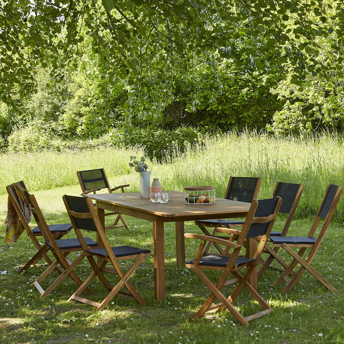 Table de jardin en acacia massif extensible 8/10 pers. - Image 6