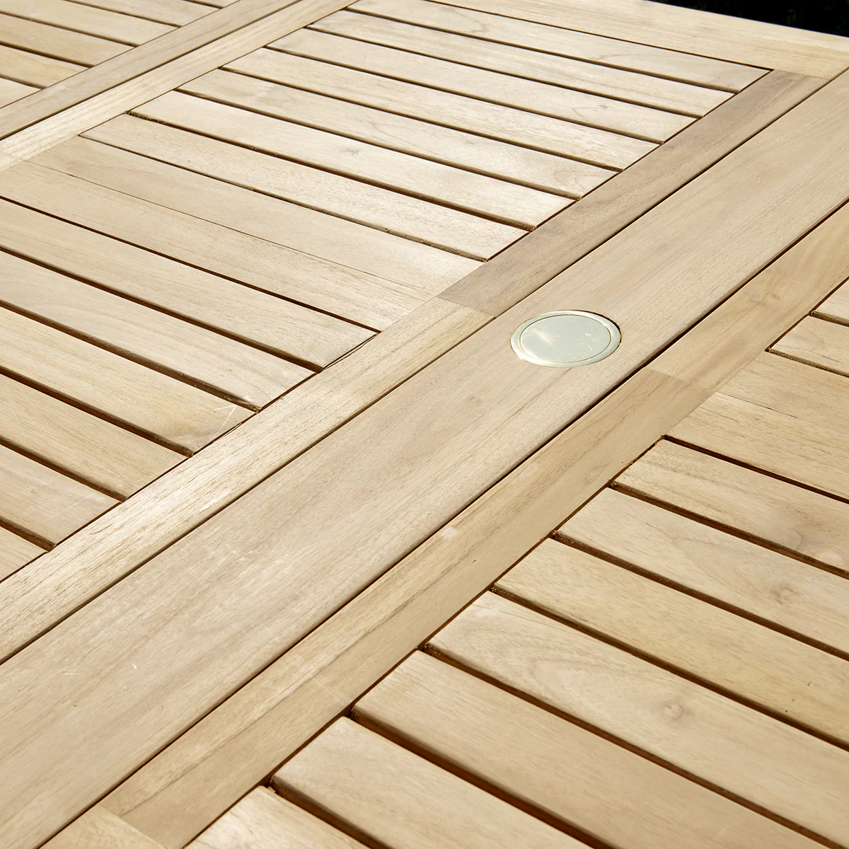 Table de jardin en teck massif extensible ovale 10/12 pers. - Image 5