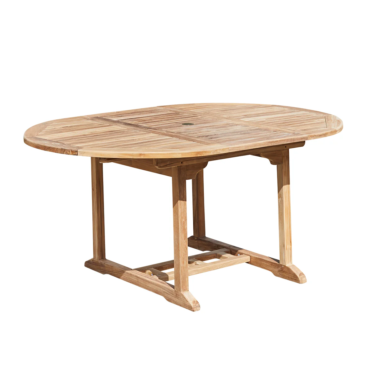 Table de jardin en teck massif extensible ovale 6/8 pers. - Image 2